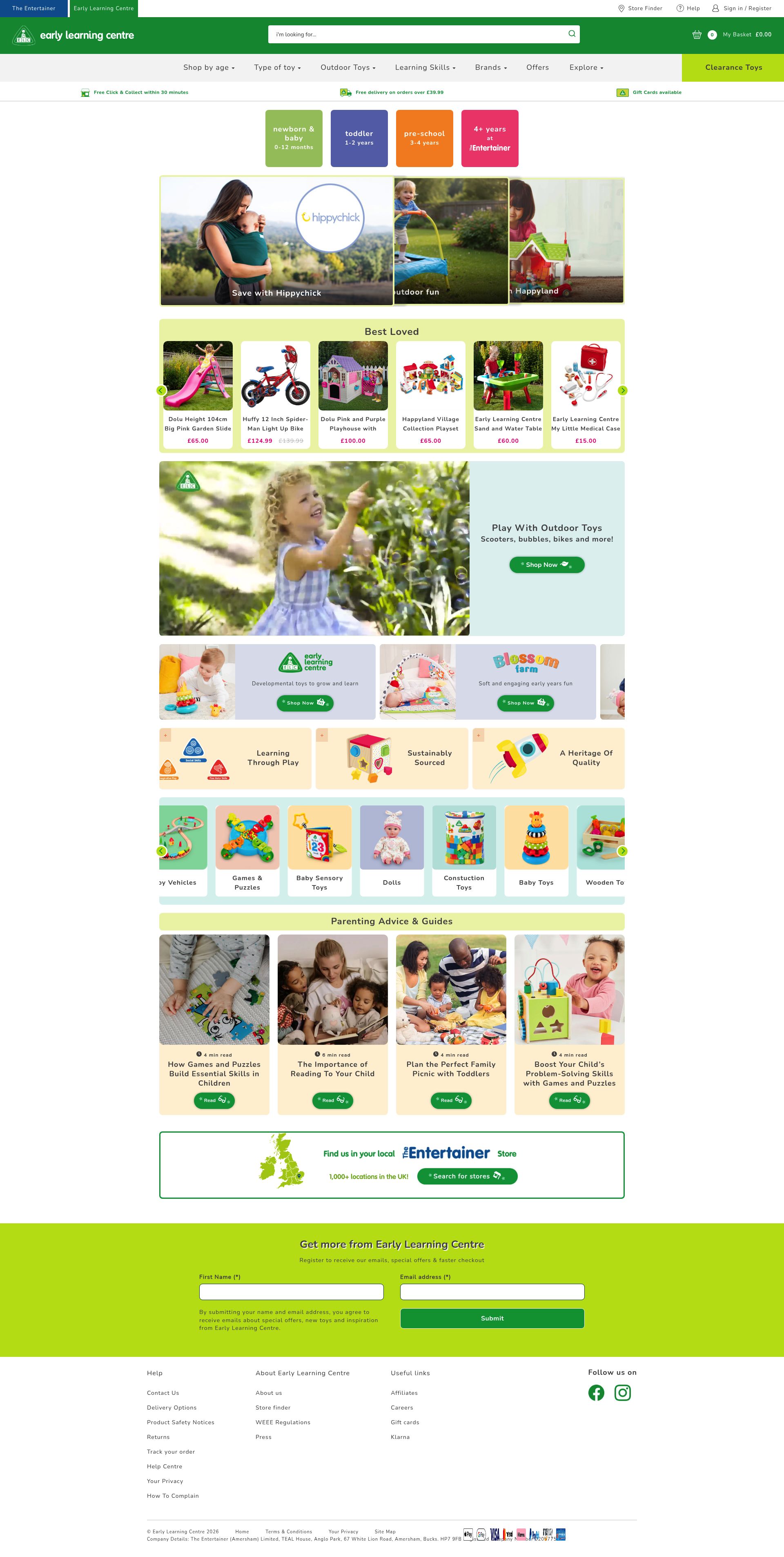 Early Learning Centre Elc homepage screenshot