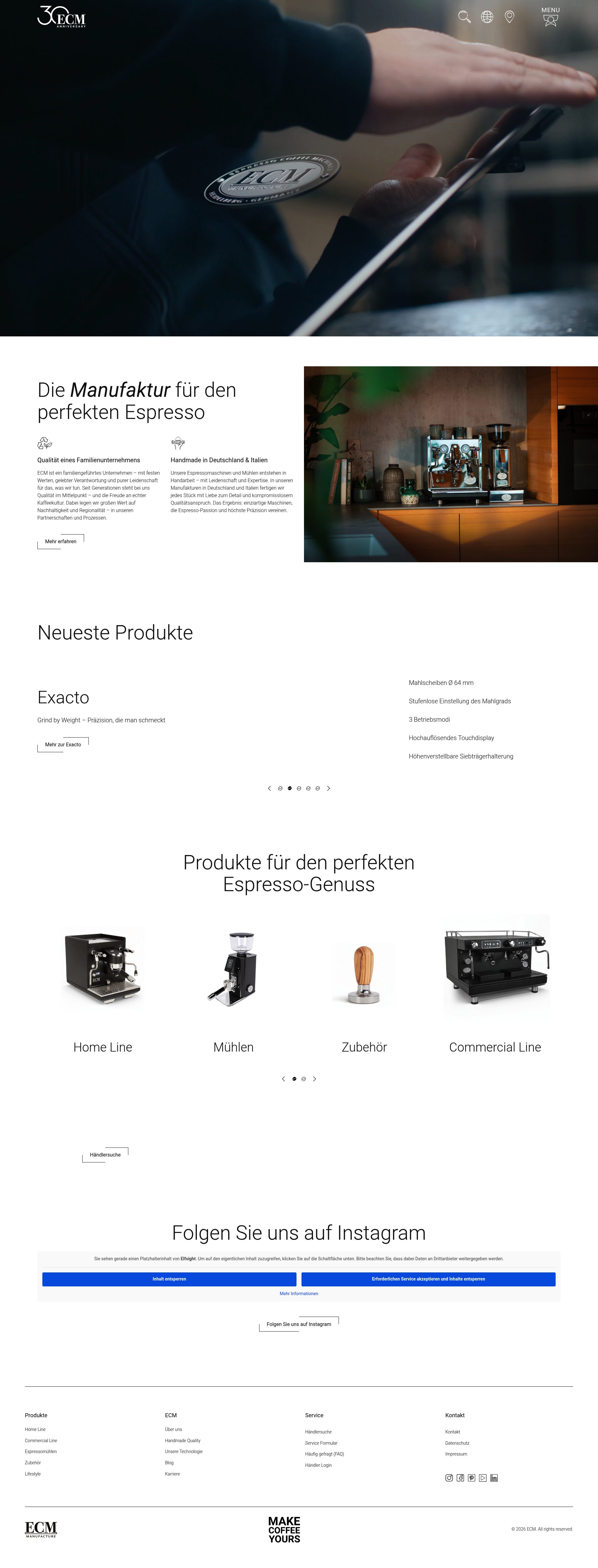 ECM Manufacture homepage