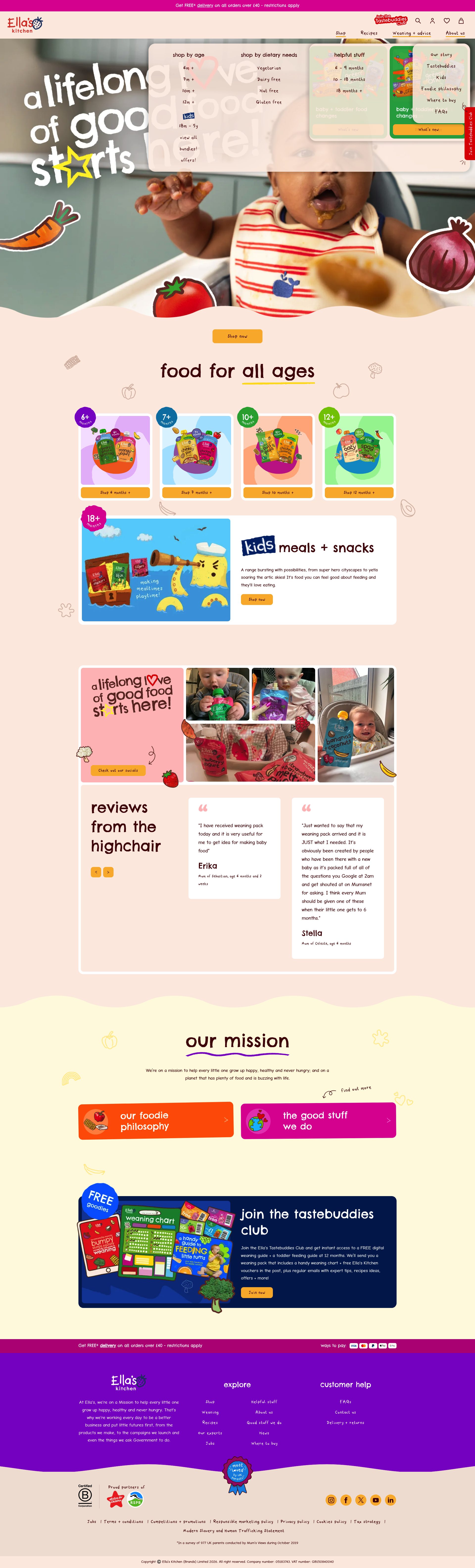 Ella's Kitchen homepage