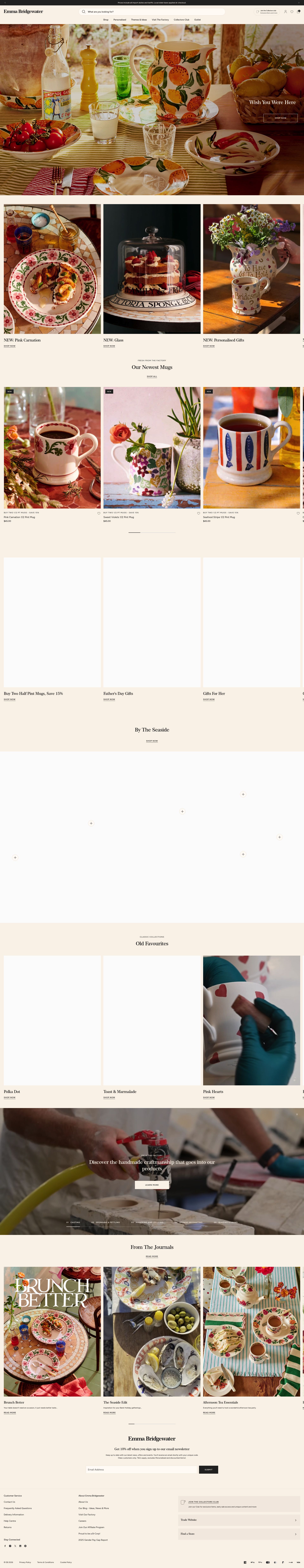 Emma Bridgewater homepage screenshot