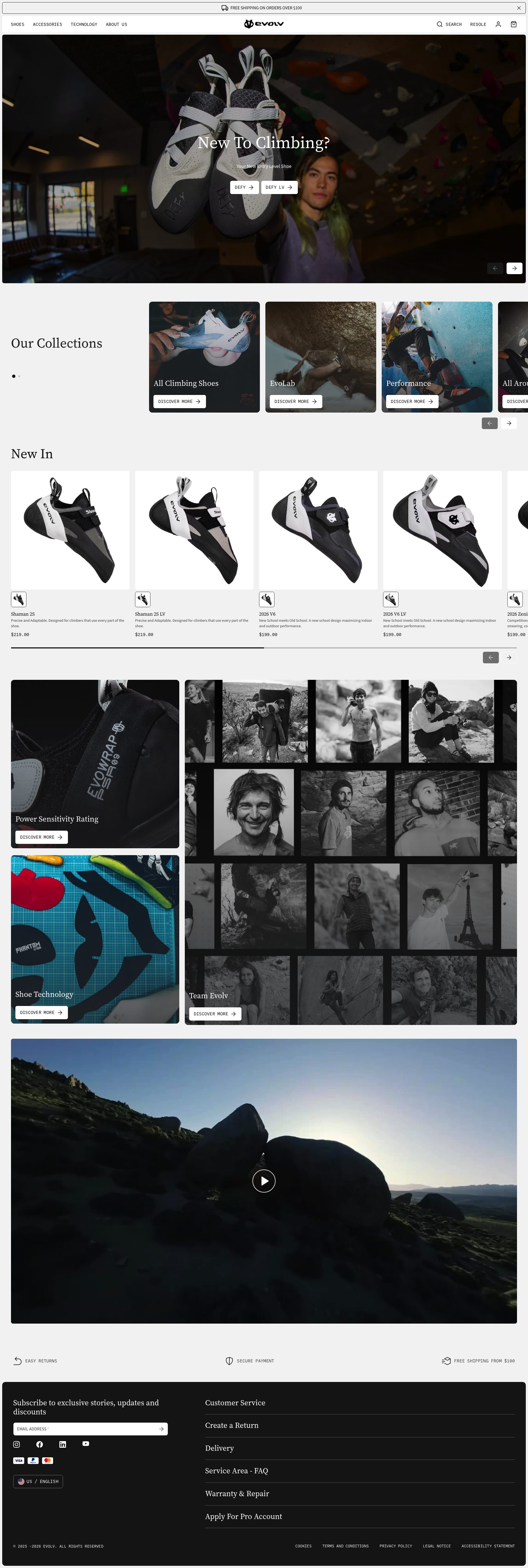 Evolv homepage