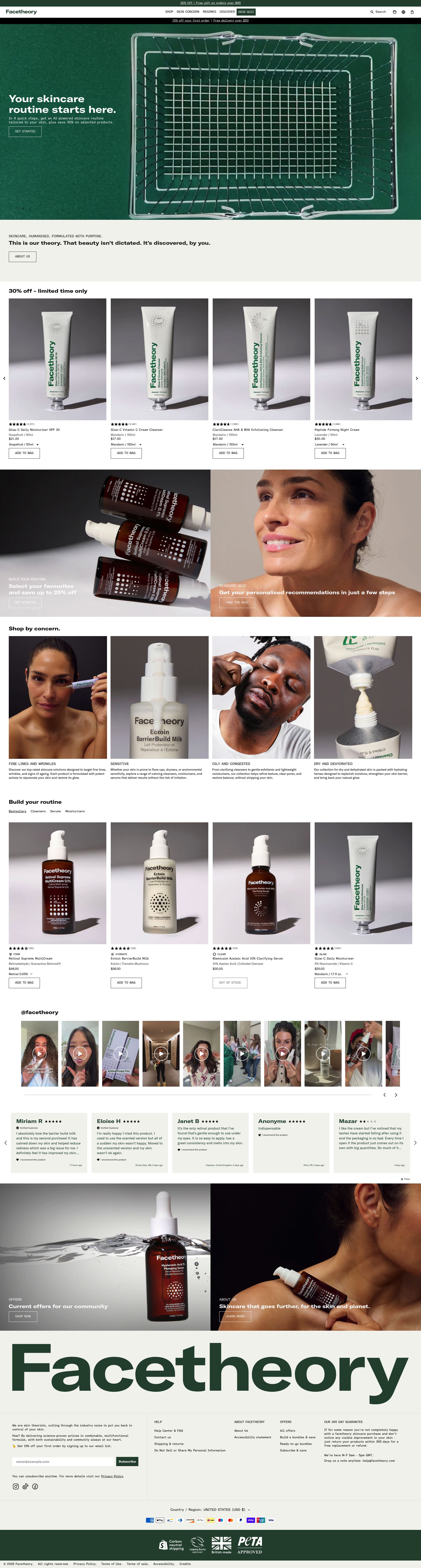 Facetheory homepage screenshot