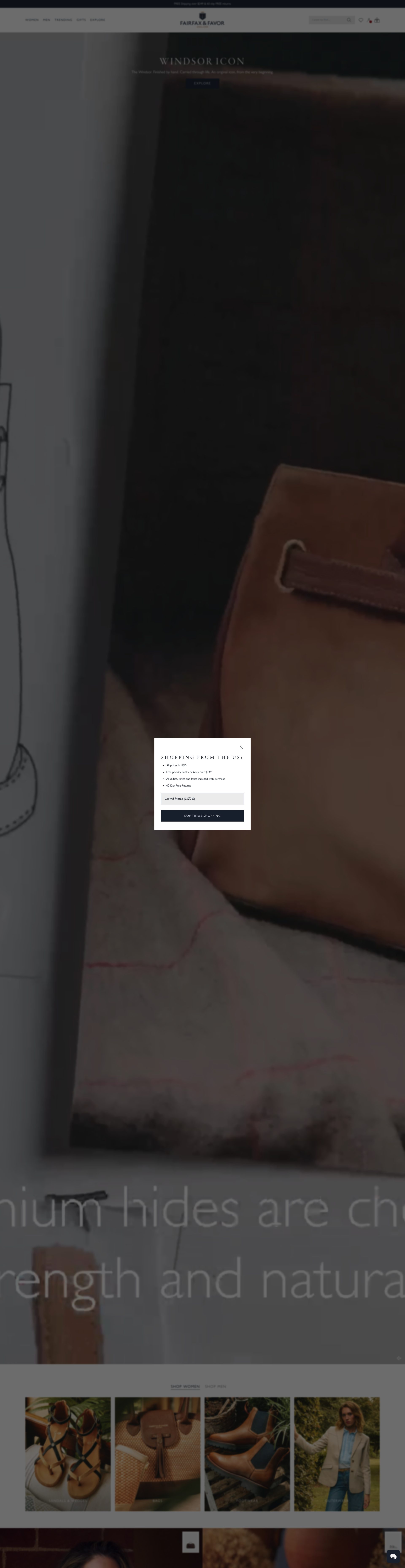 Fairfax And Favor homepage screenshot