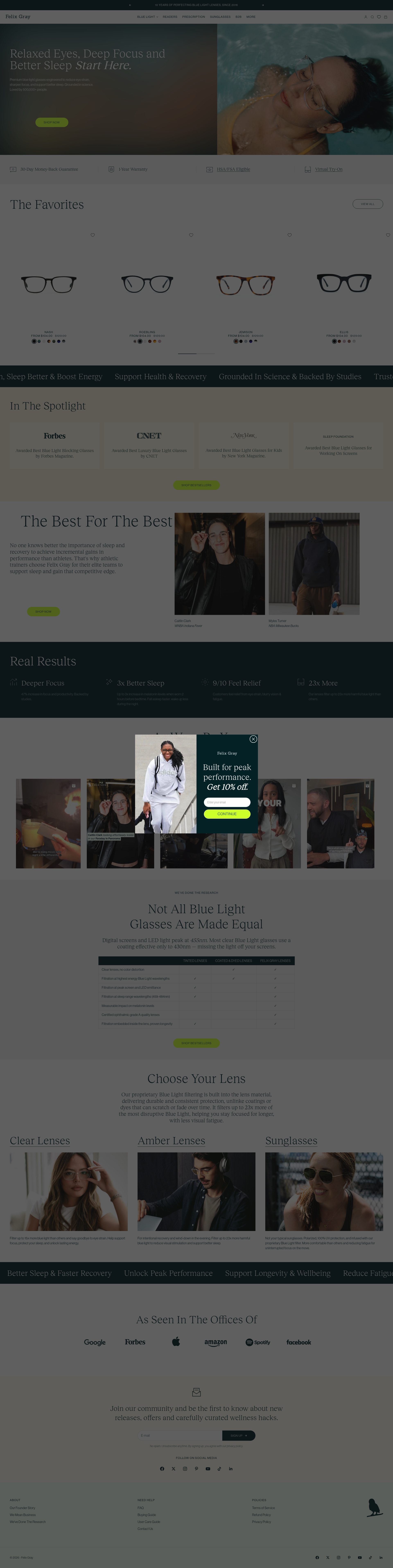 Felix Gray homepage