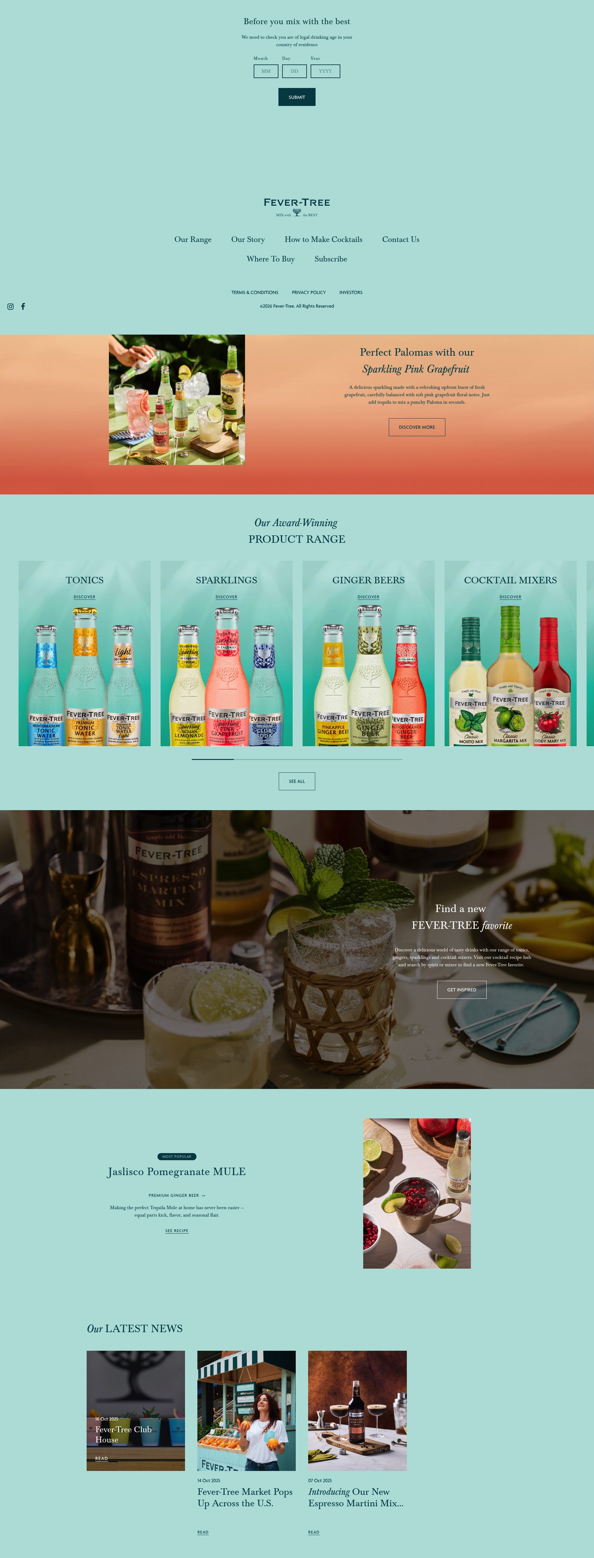 Fever-Tree homepage
