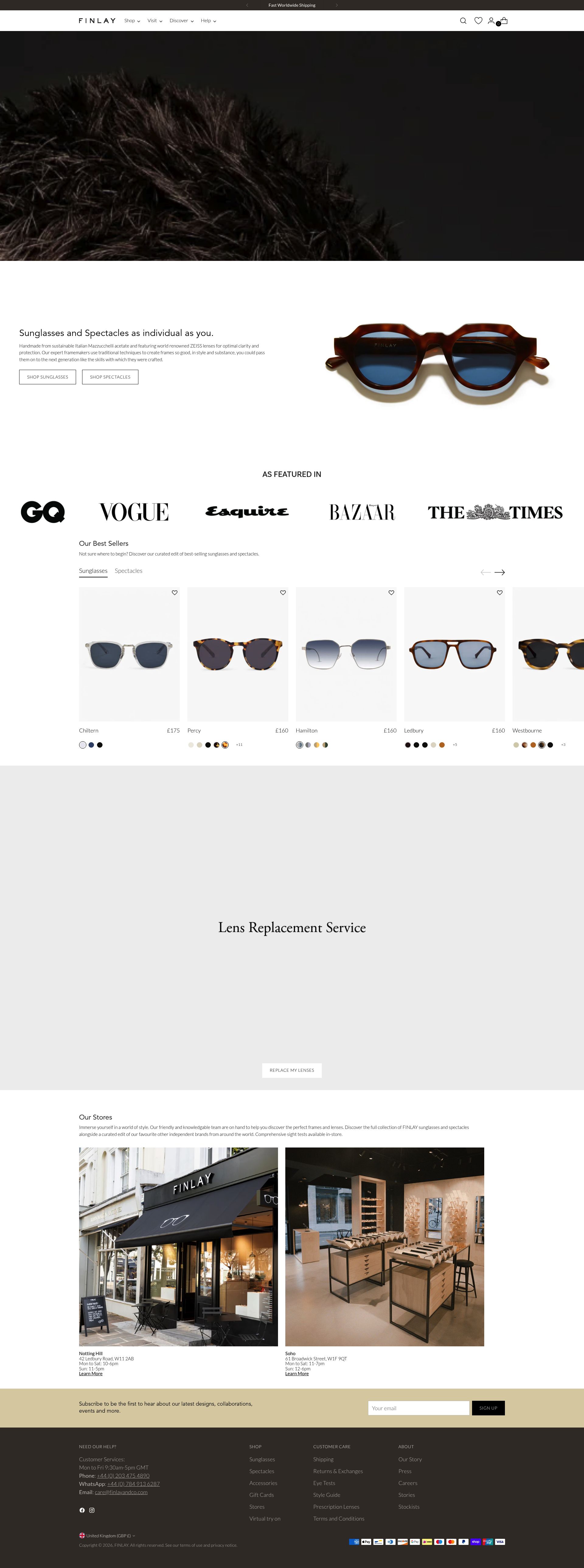 Finlay homepage screenshot