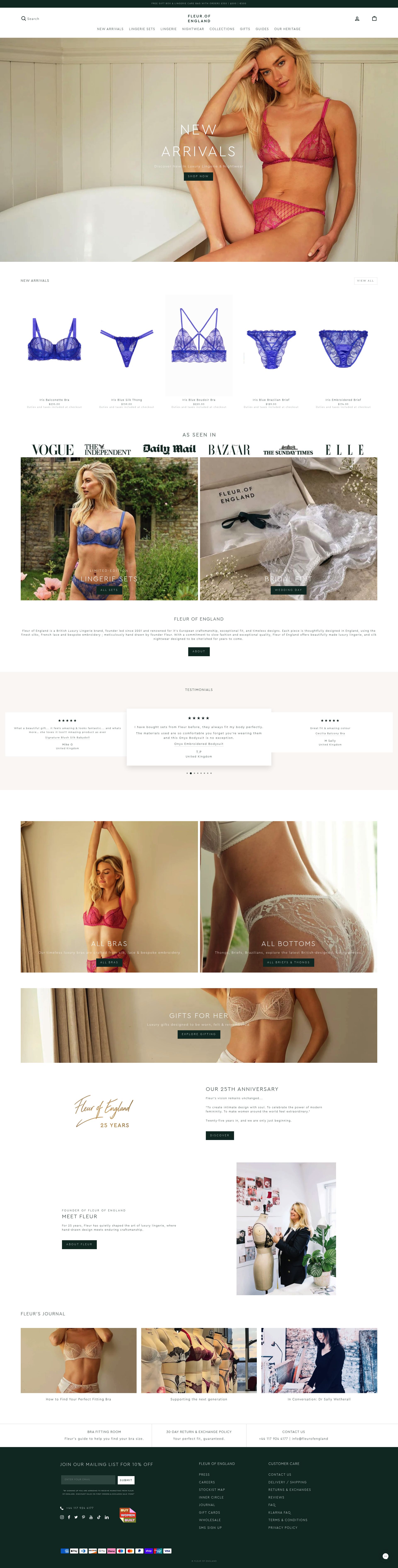 Fleur Of England homepage screenshot