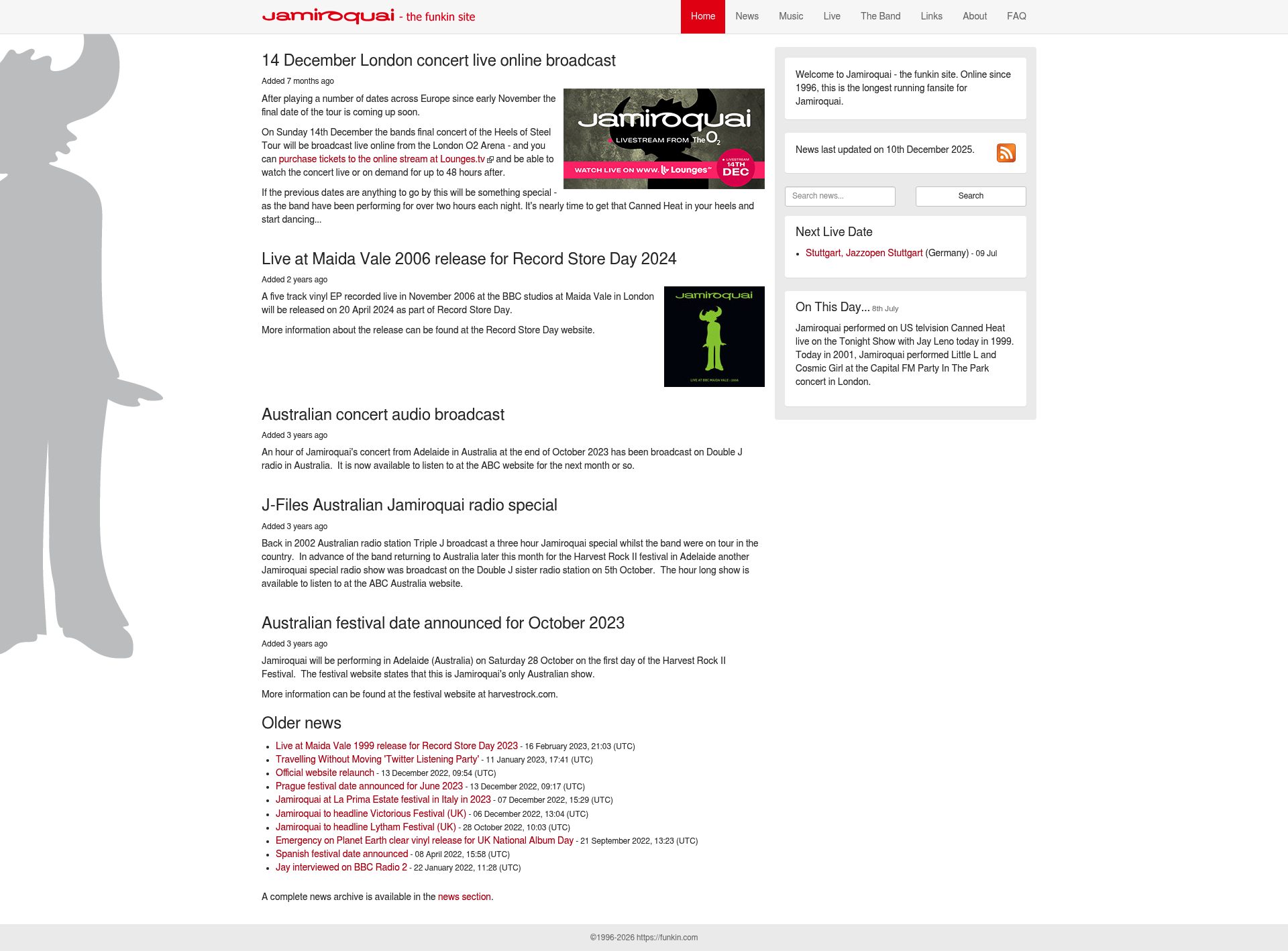 Funkin Cocktails homepage