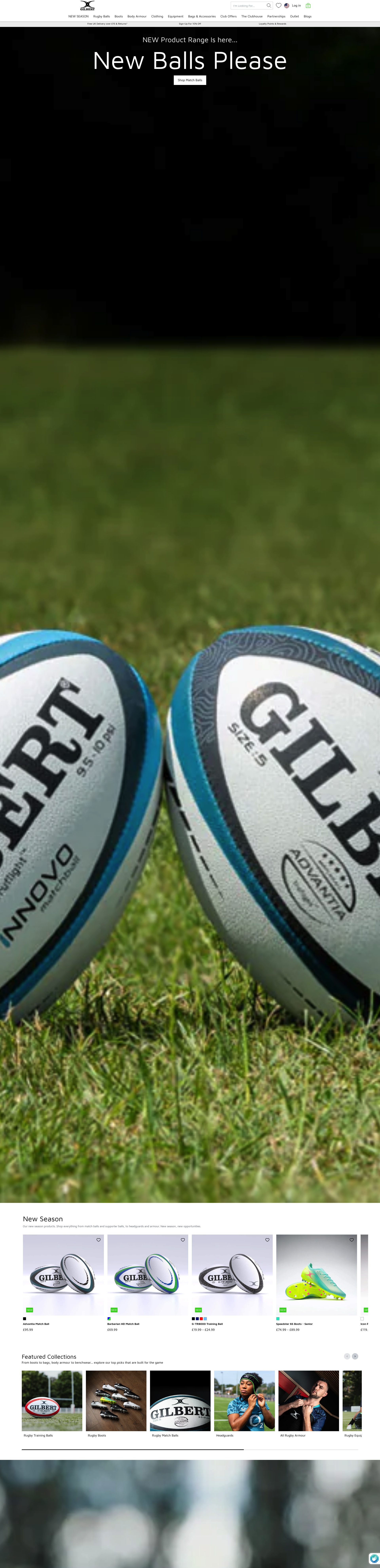 Gilbert Rugby homepage