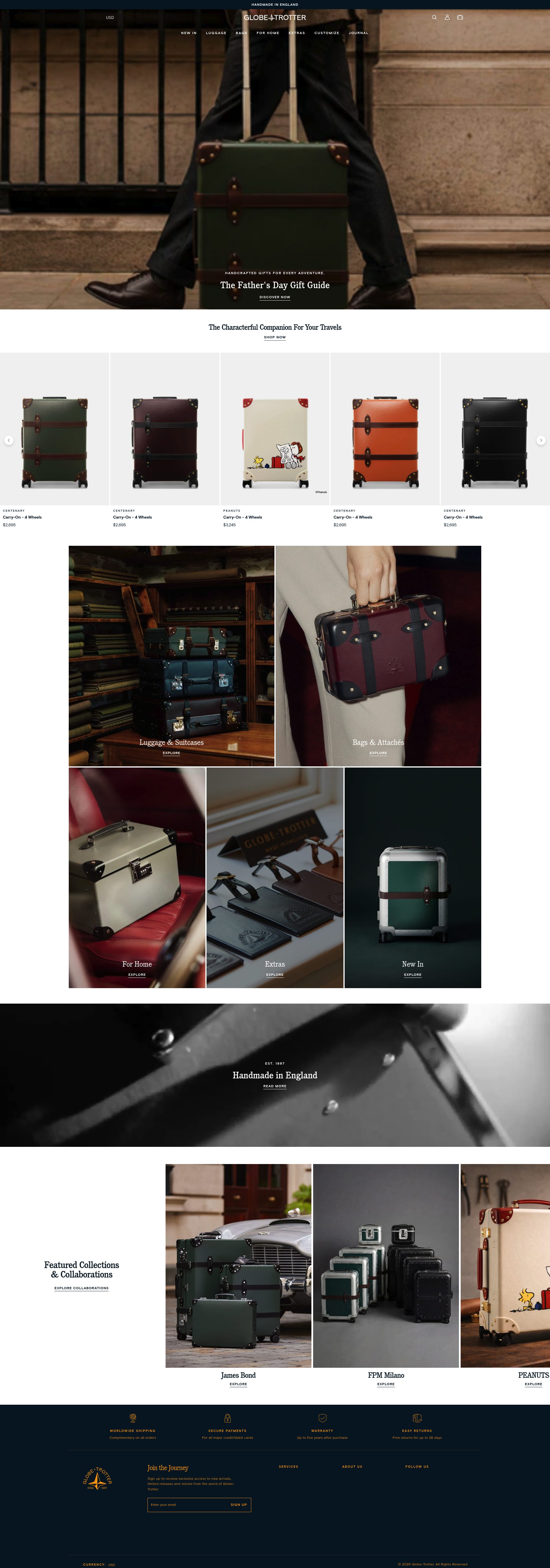 Globe Trotter homepage screenshot