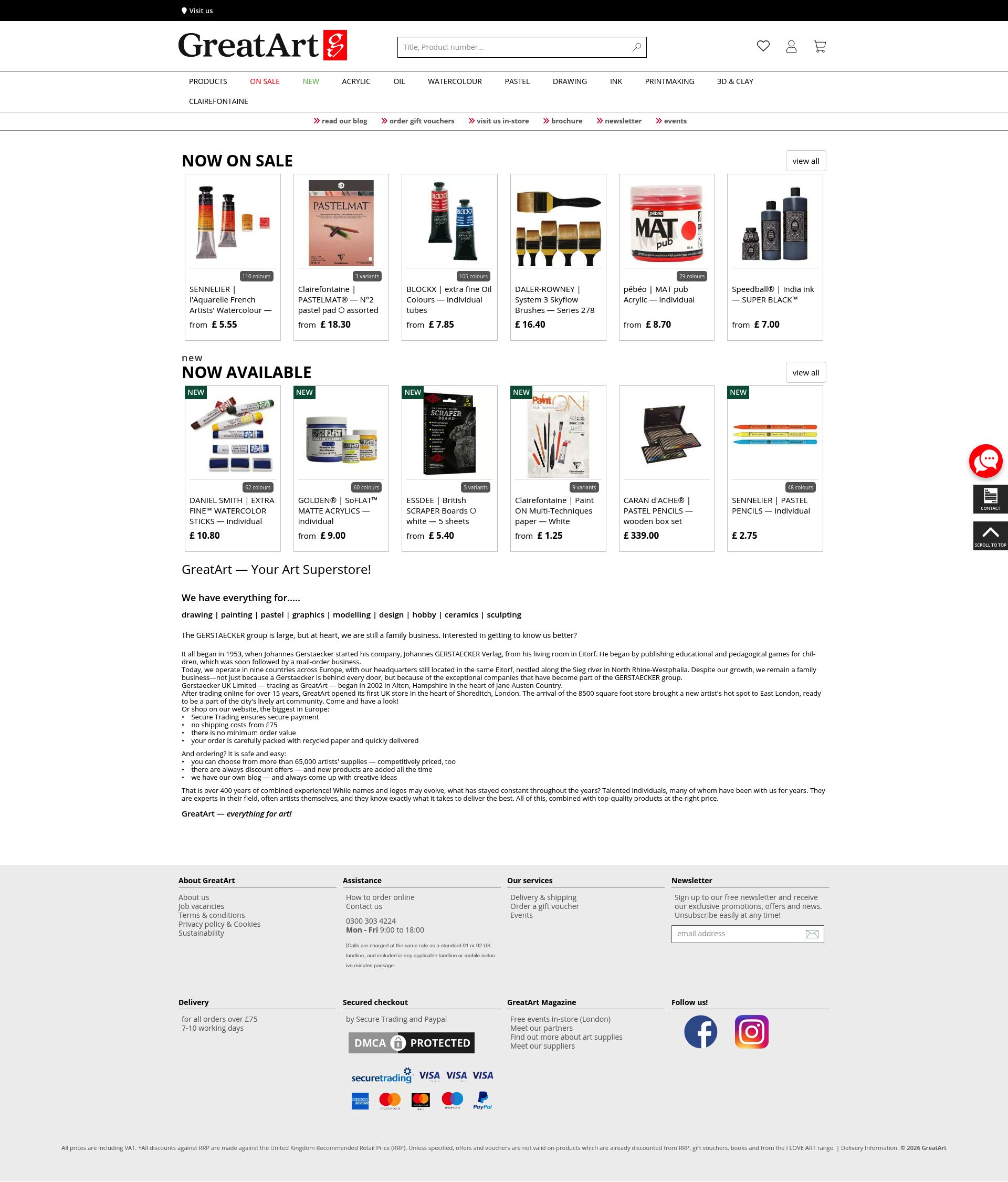 Greatart homepage screenshot