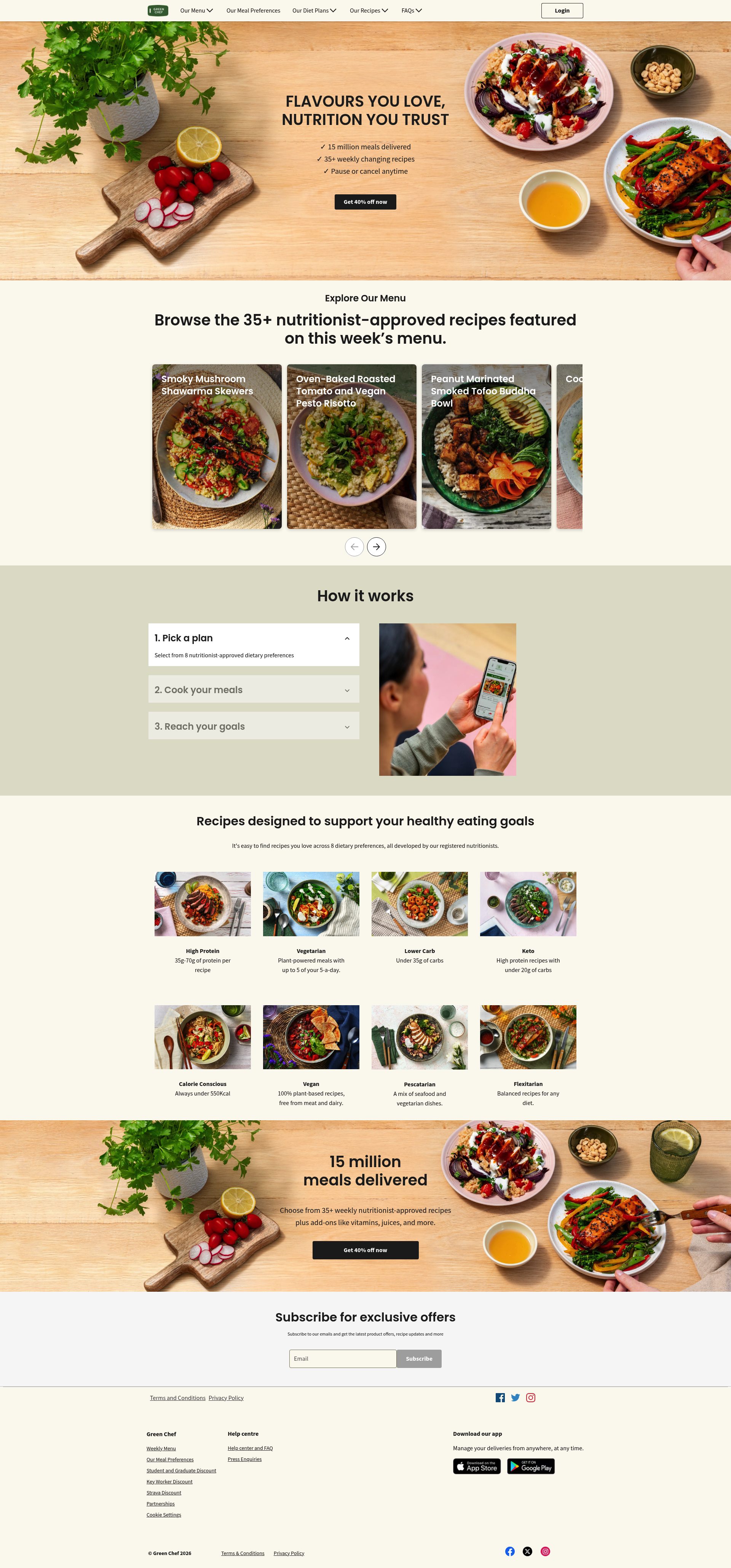 Green Chef homepage