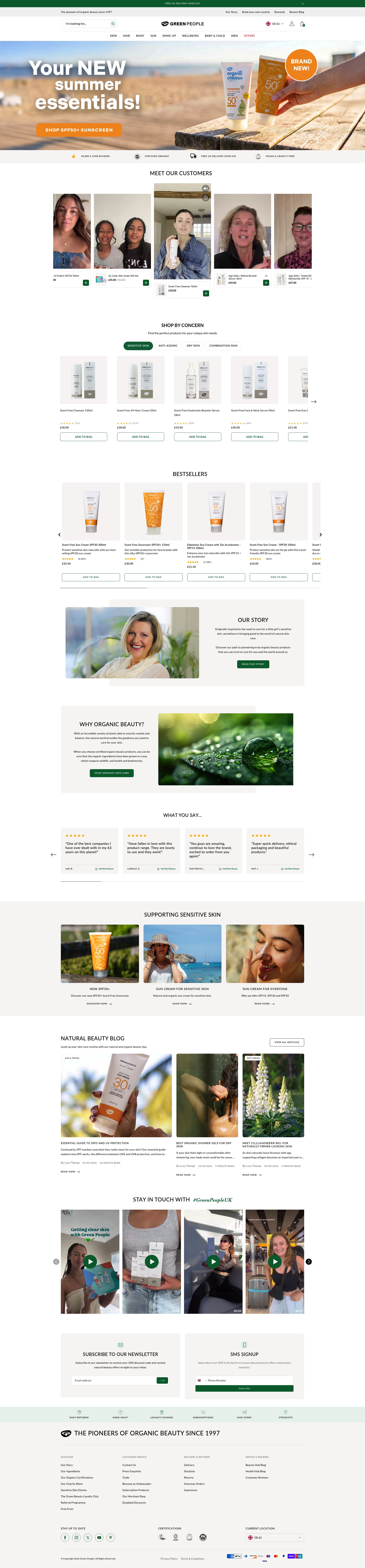 Green People homepage screenshot