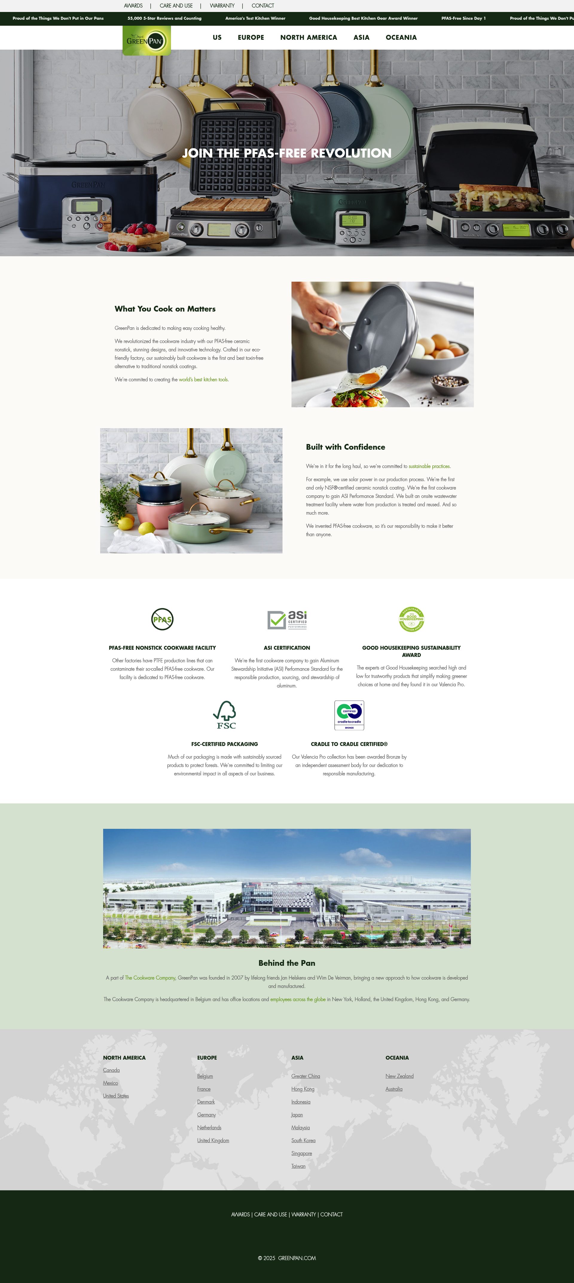 Greenpan homepage screenshot
