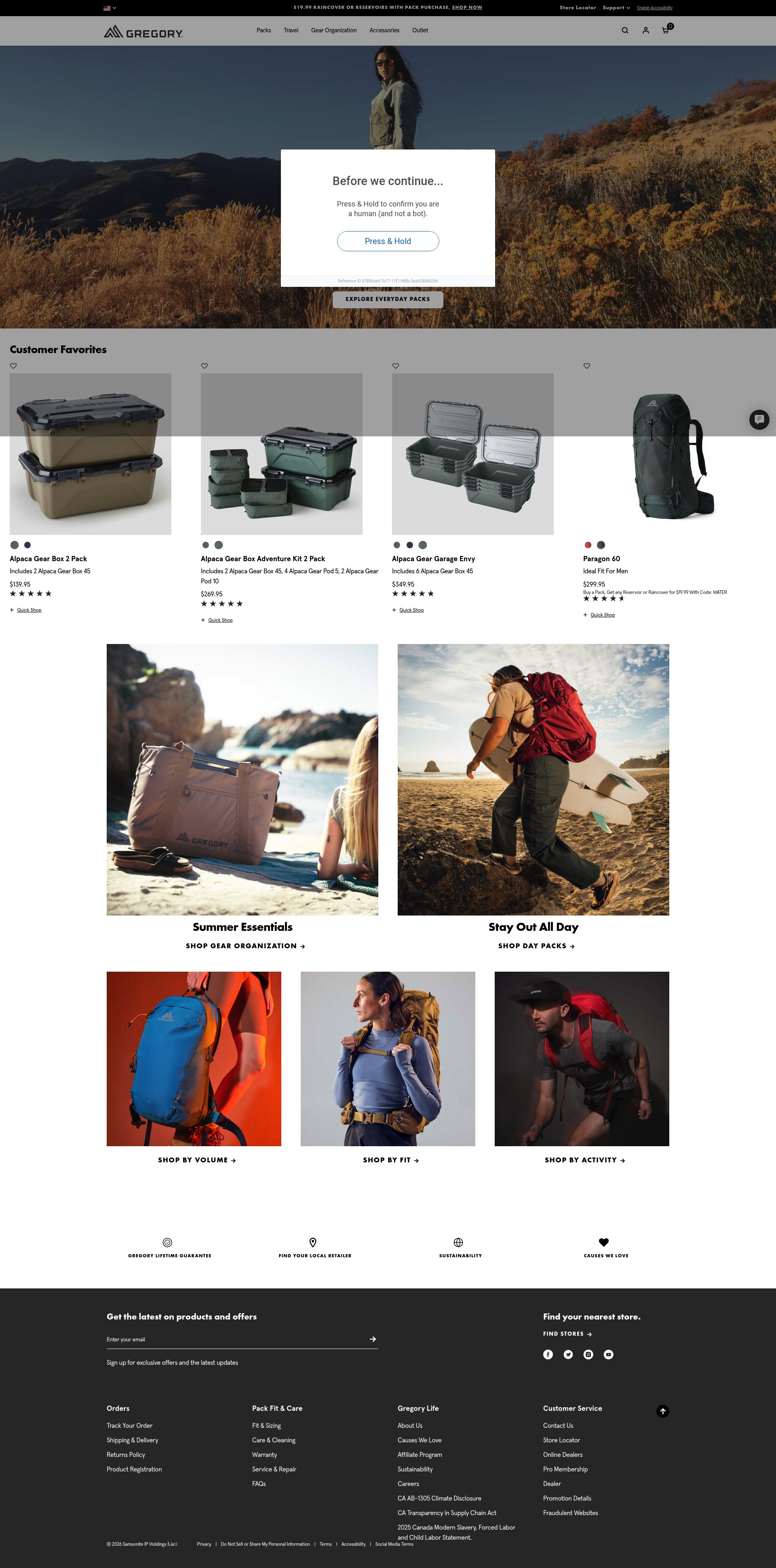 Gregory homepage screenshot