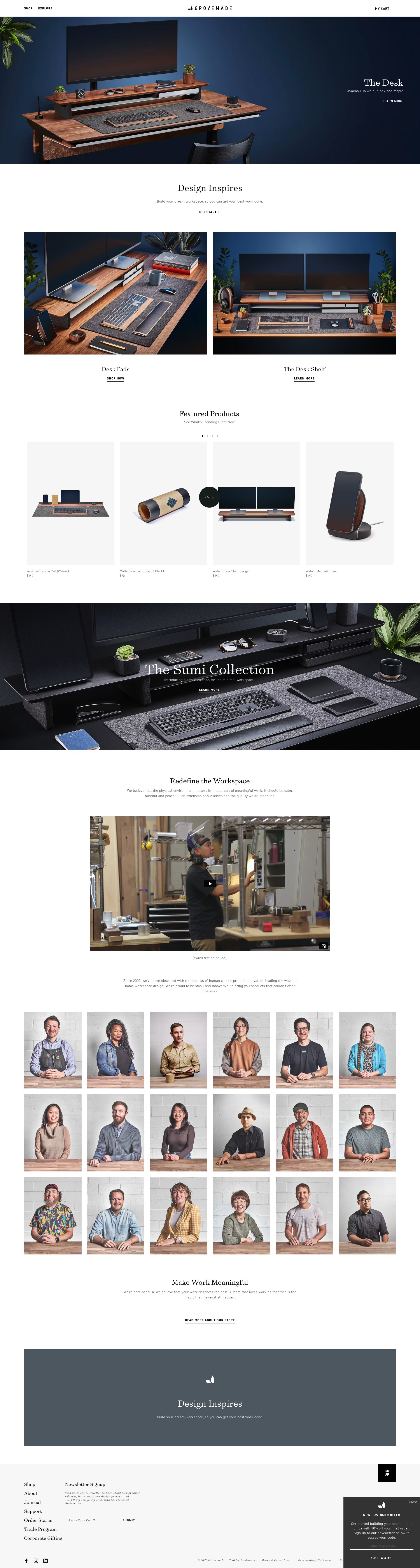 Grovemade homepage
