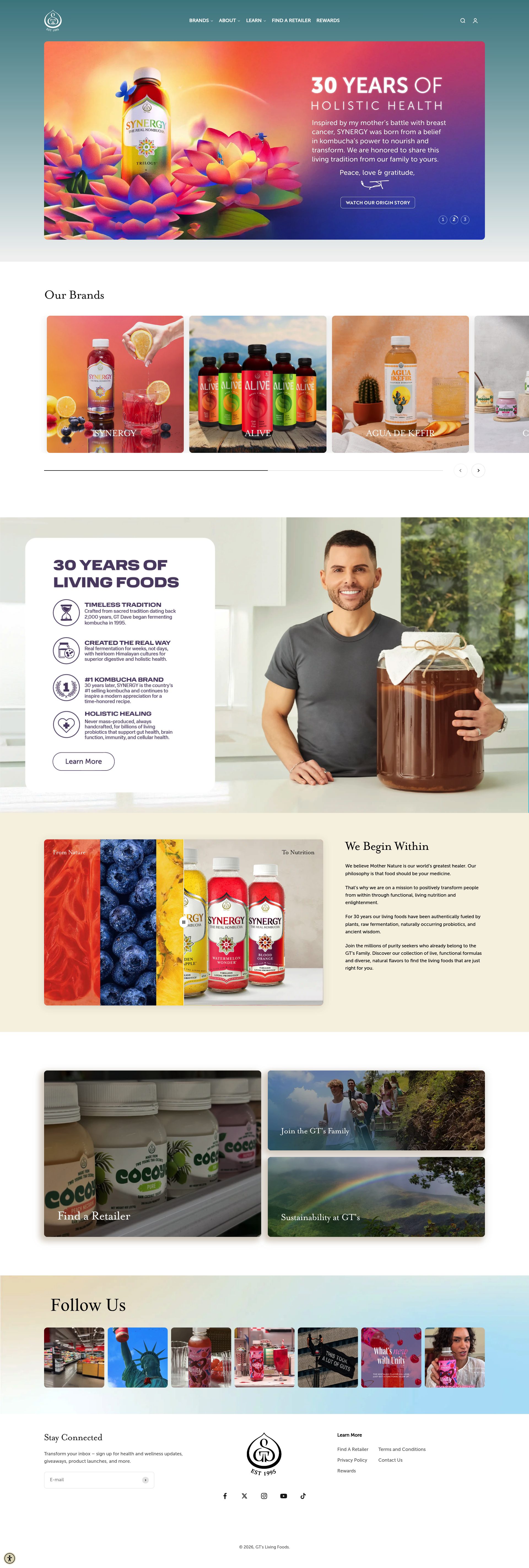 GT's Living Foods homepage