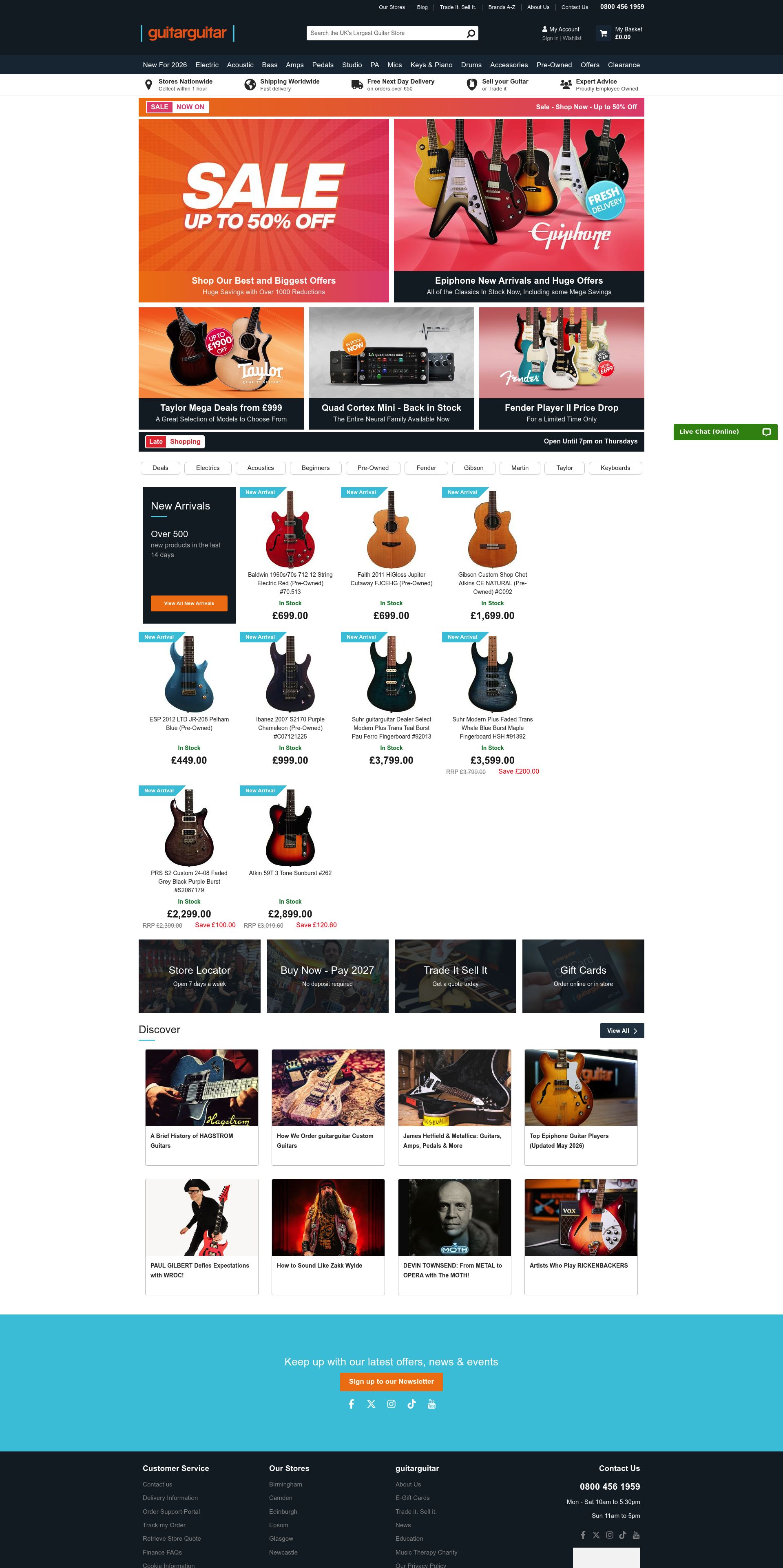 Guitarguitar homepage screenshot