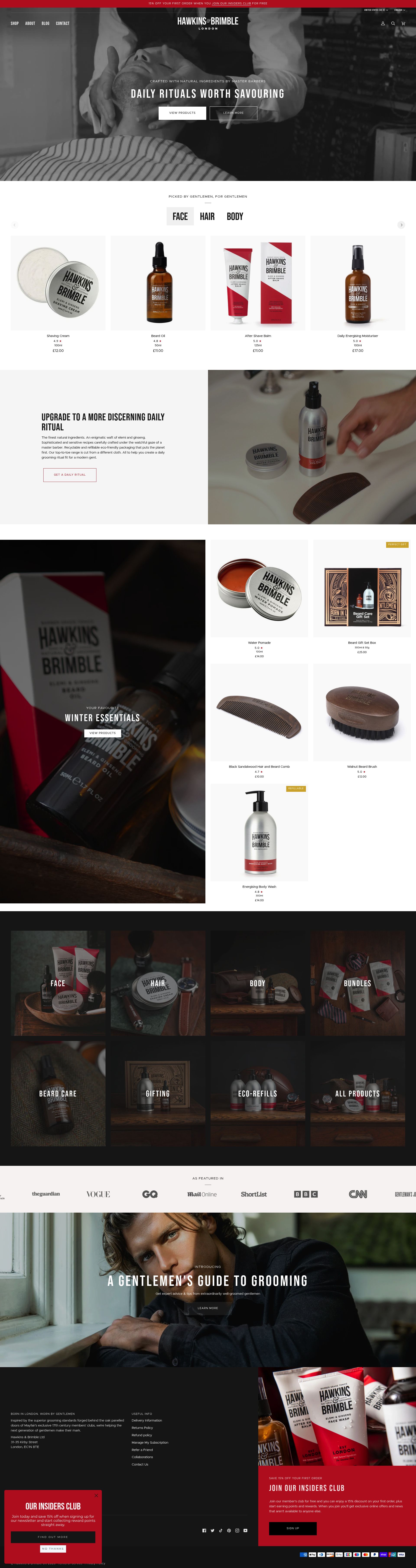 Hawkins And Brimble homepage screenshot