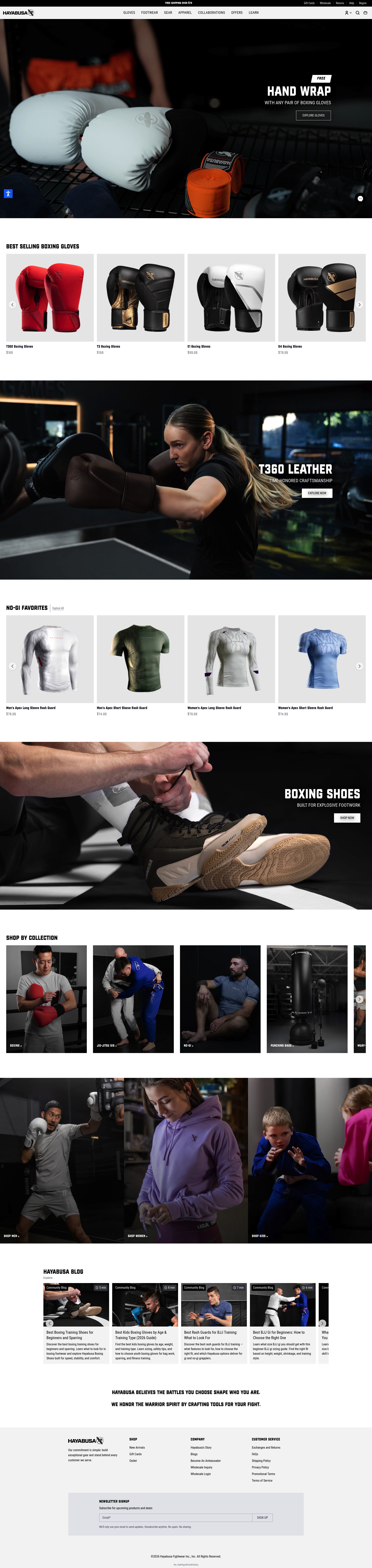 Hayabusa homepage screenshot