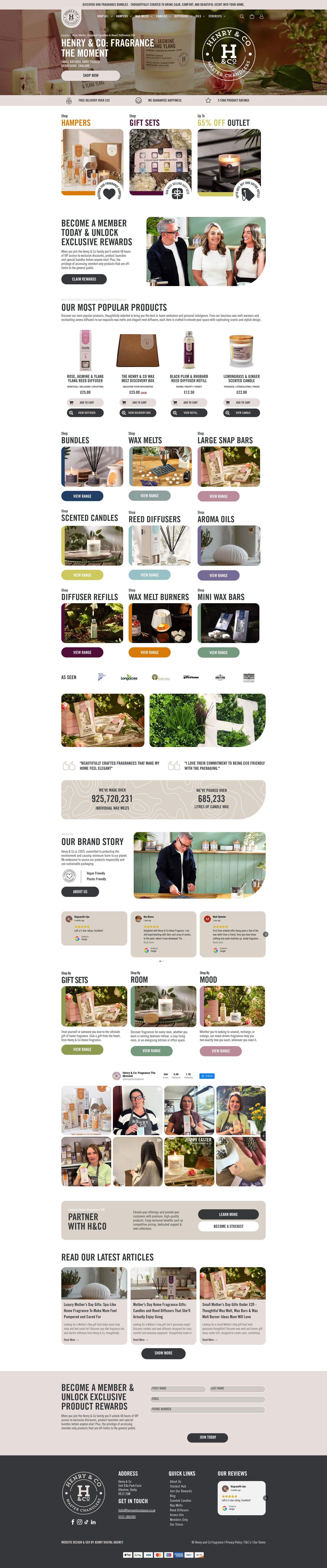 Henry And Co Fragrance homepage screenshot