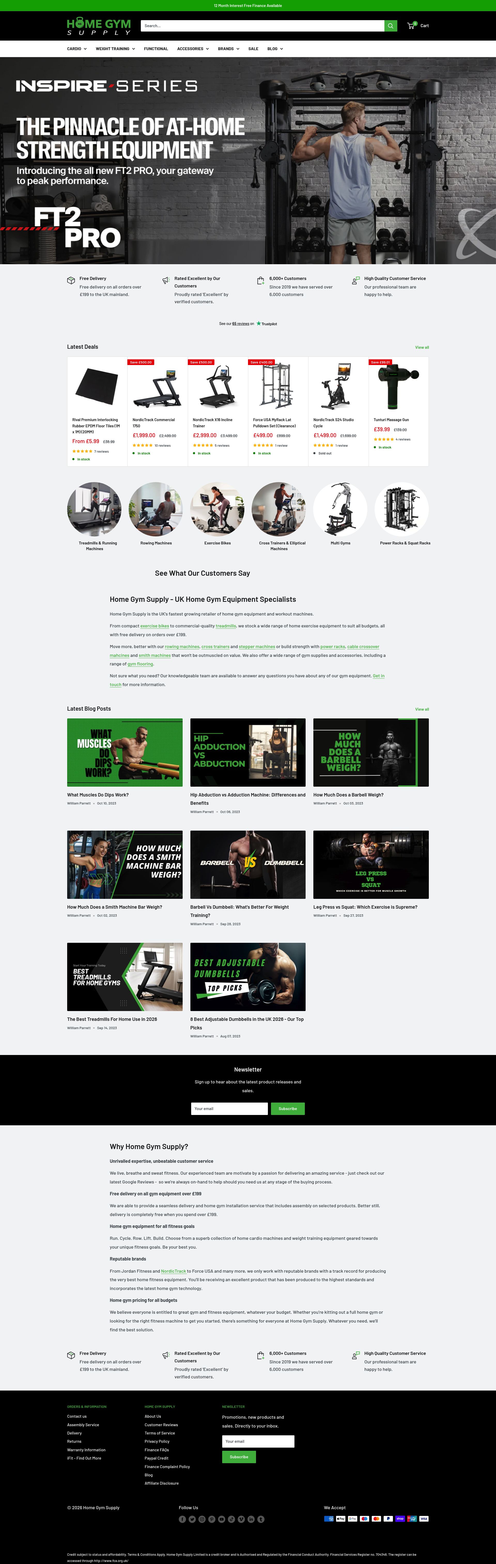 Home Gym Supply homepage screenshot