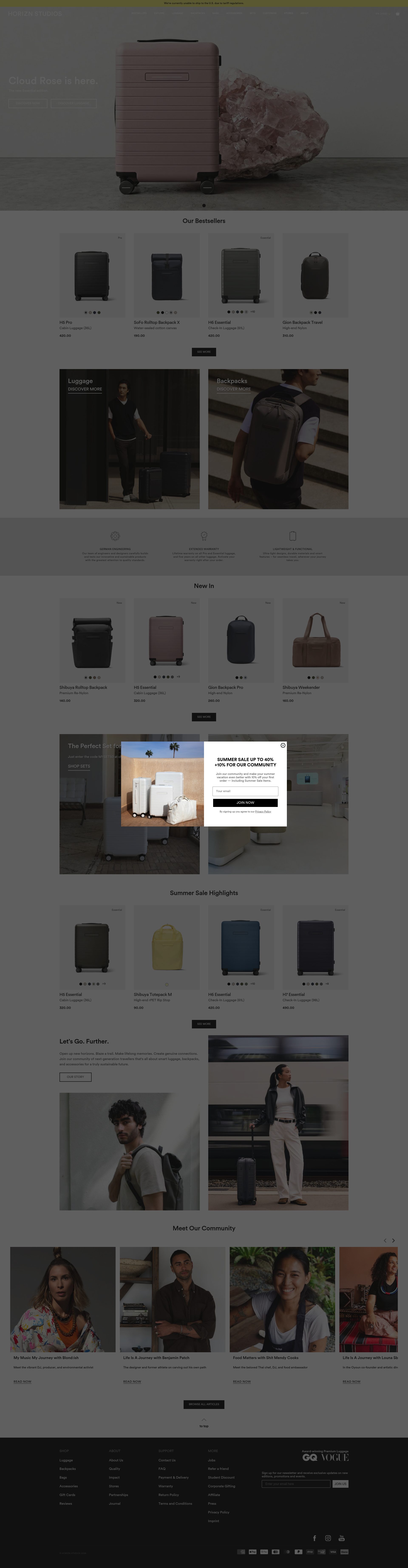 Horizn Studios homepage