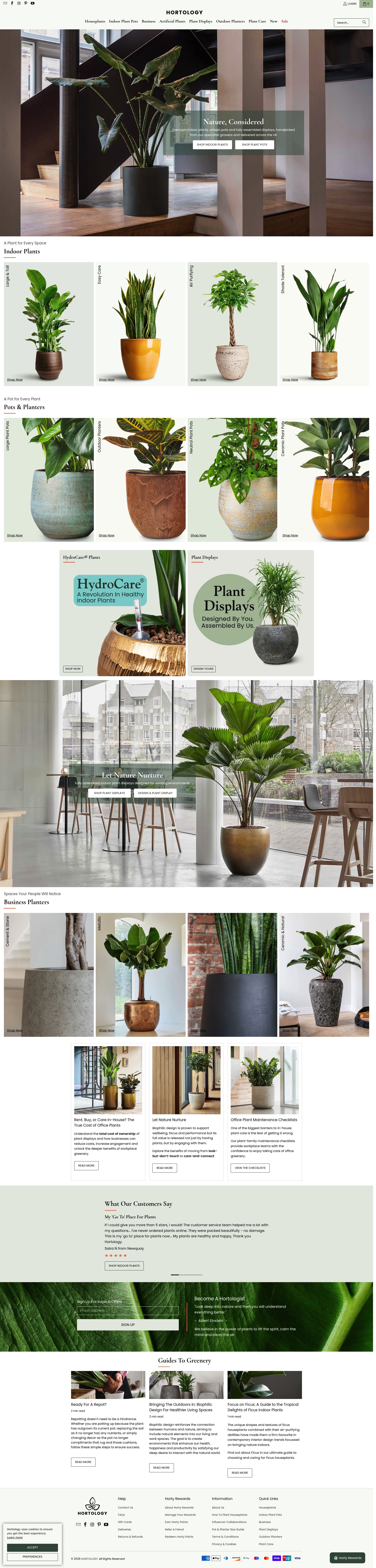 Hortology homepage screenshot