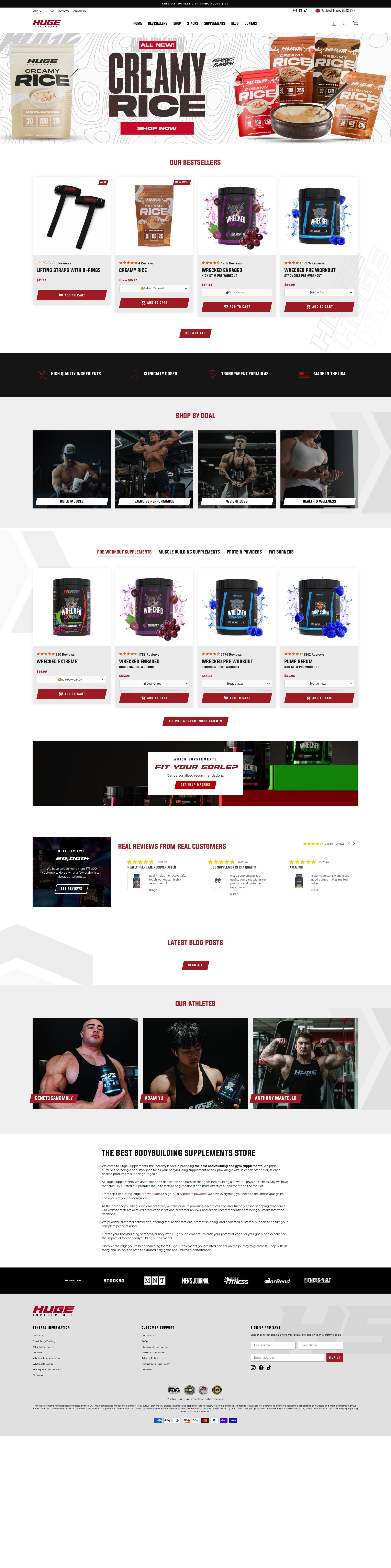 Huge Supplements homepage