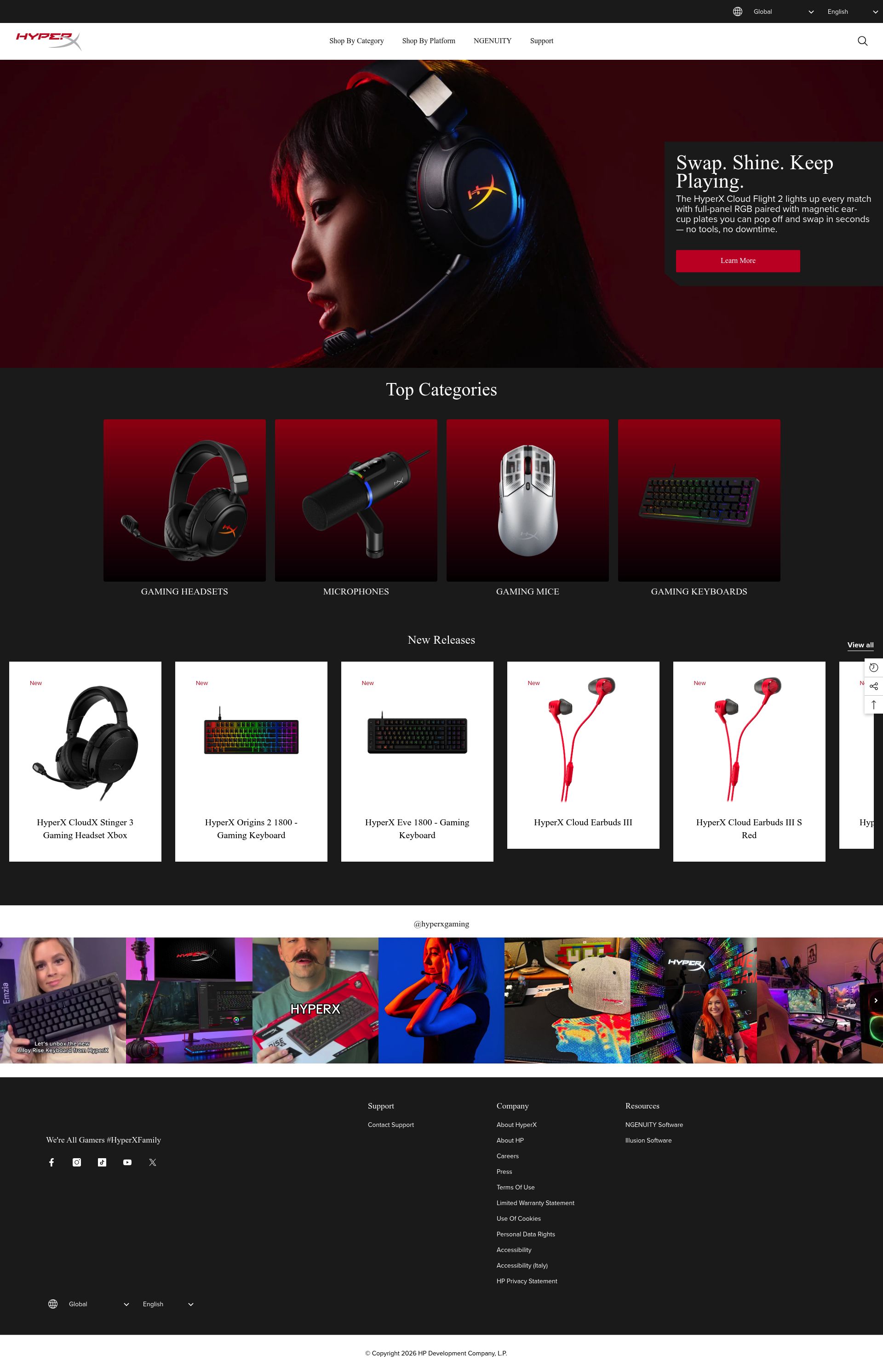 Hyperx Uk homepage screenshot