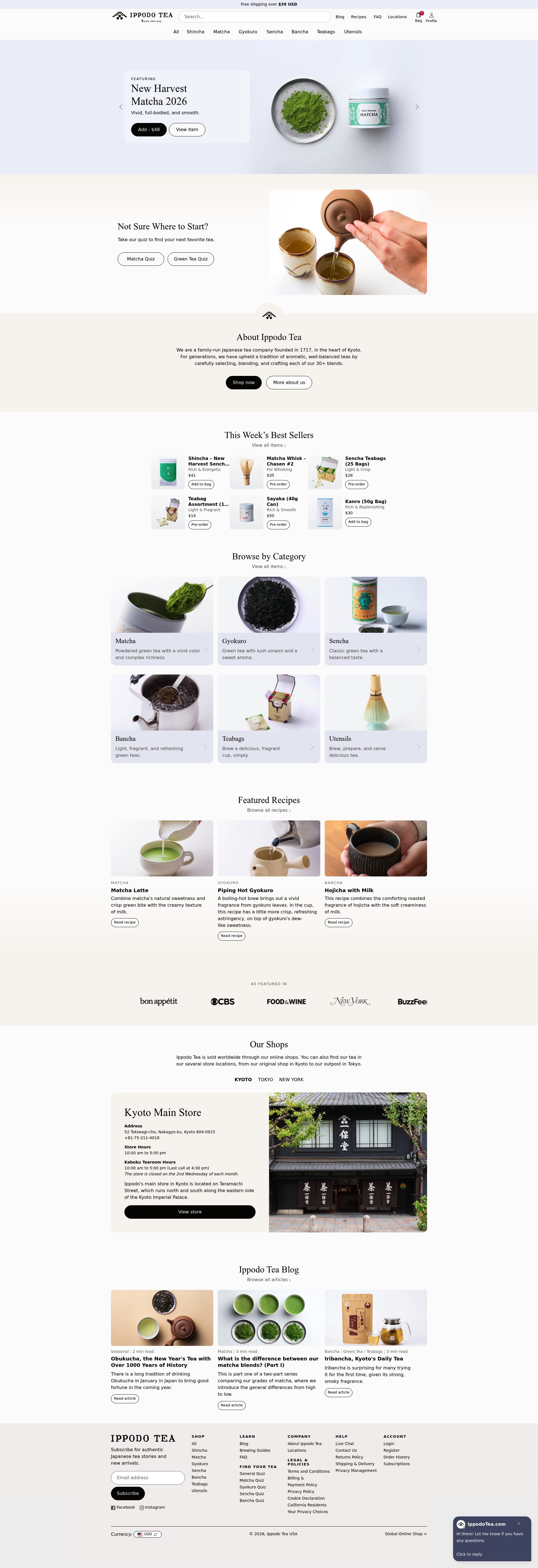 Ippodo Tea homepage