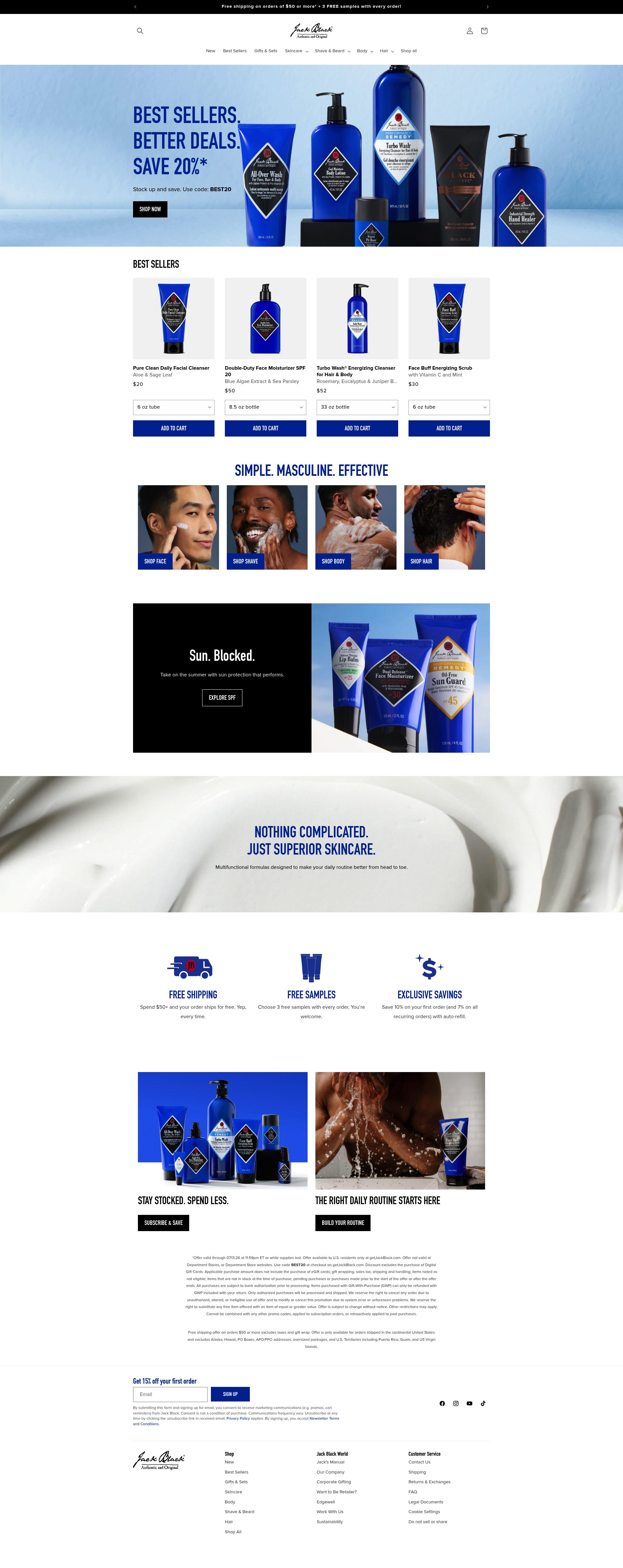 Jack Black homepage screenshot