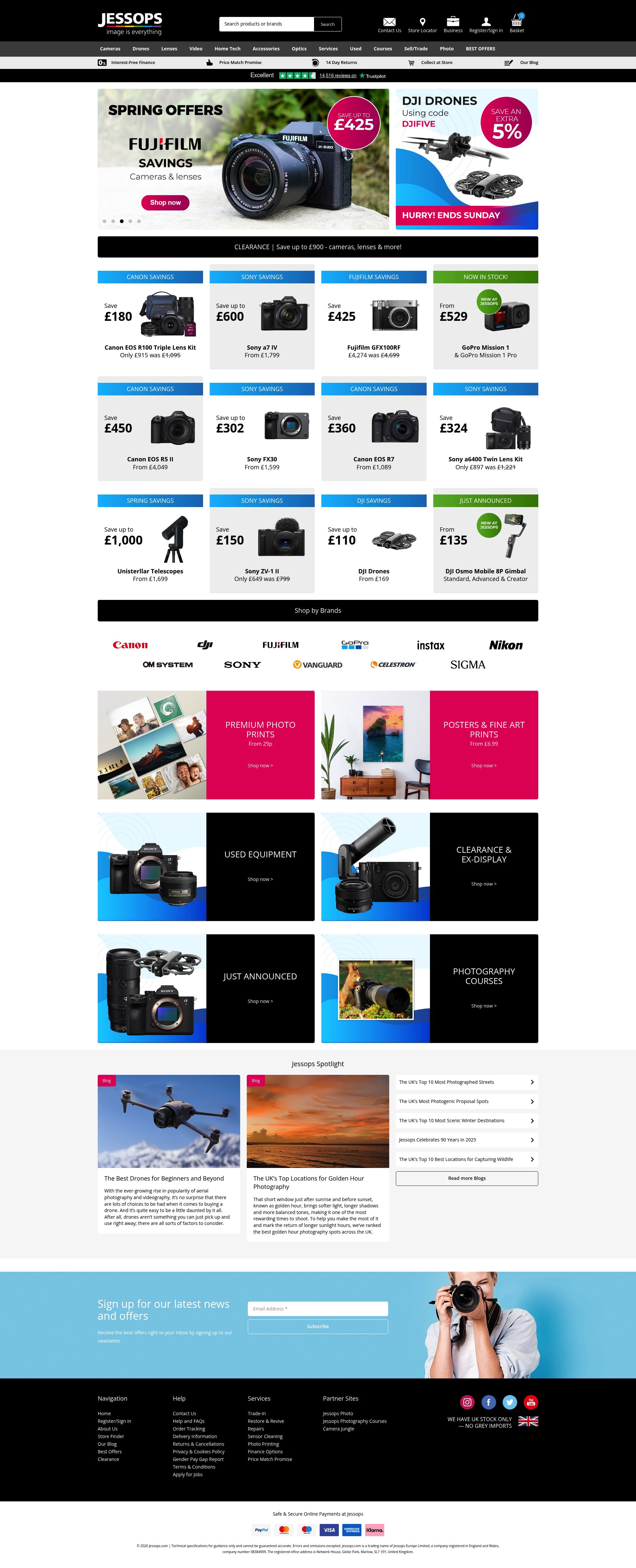 Jessops homepage screenshot