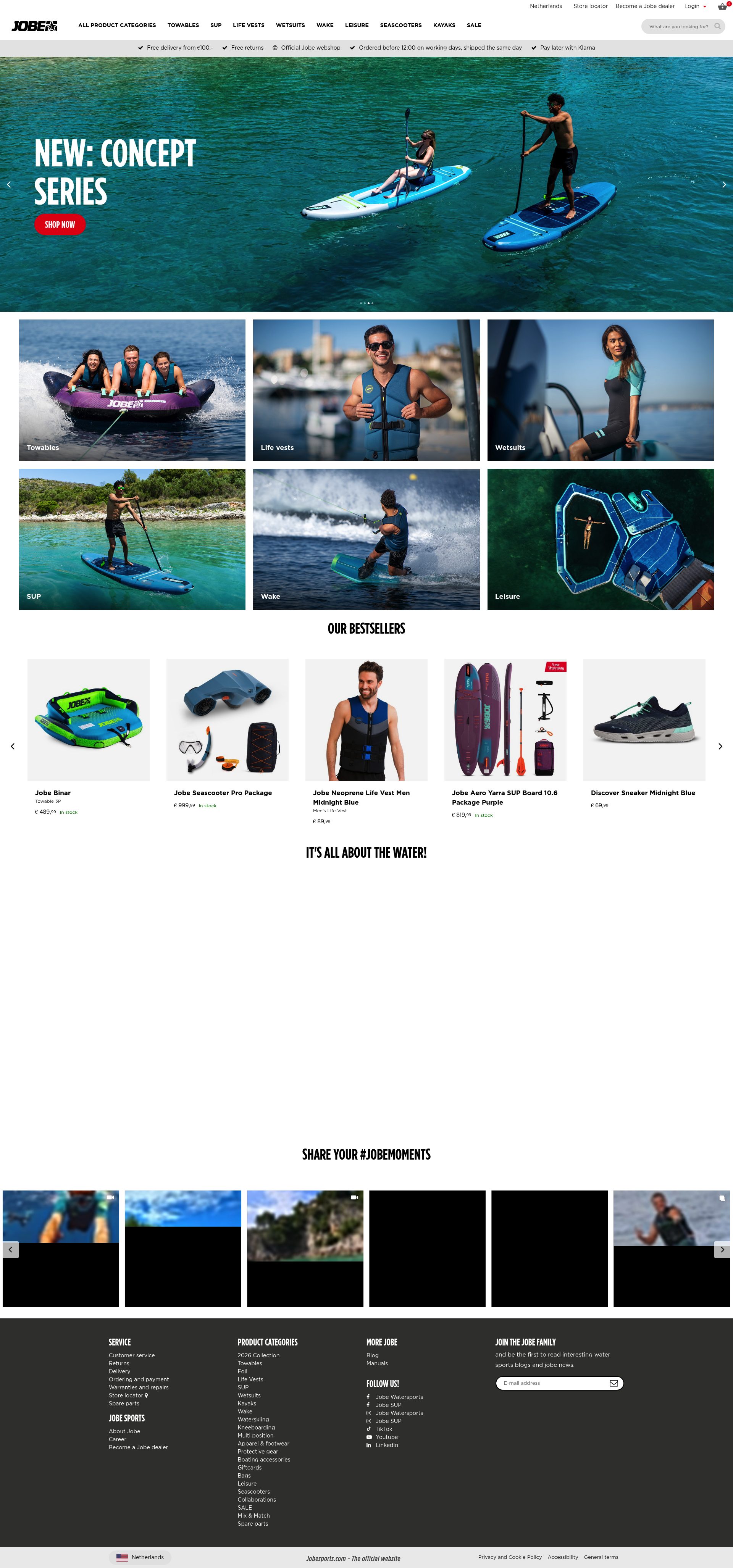 Jobe Sports homepage