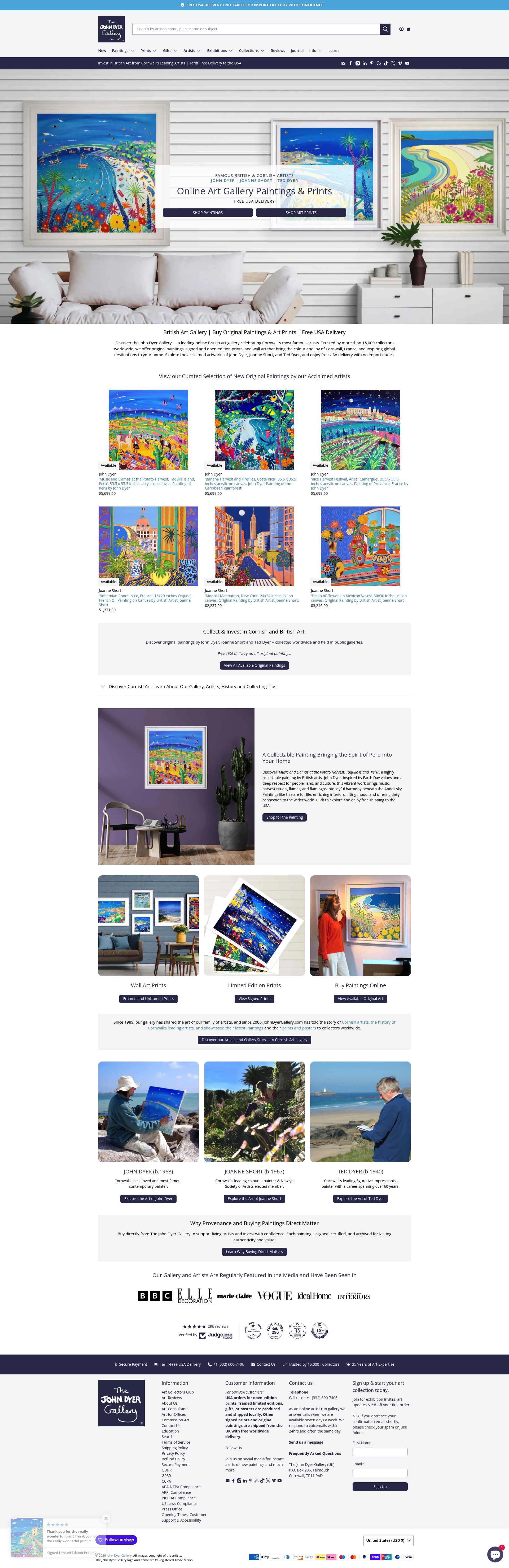 John Dyer Gallery homepage screenshot