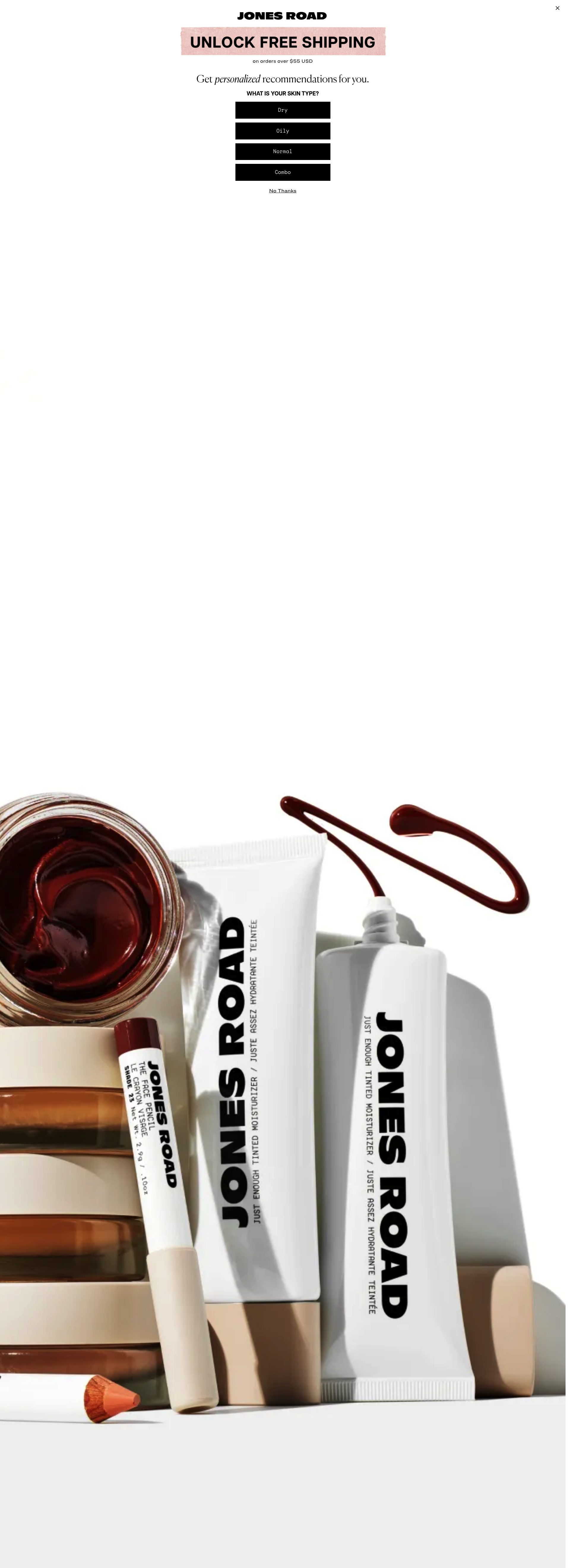 Jones Road Beauty homepage screenshot