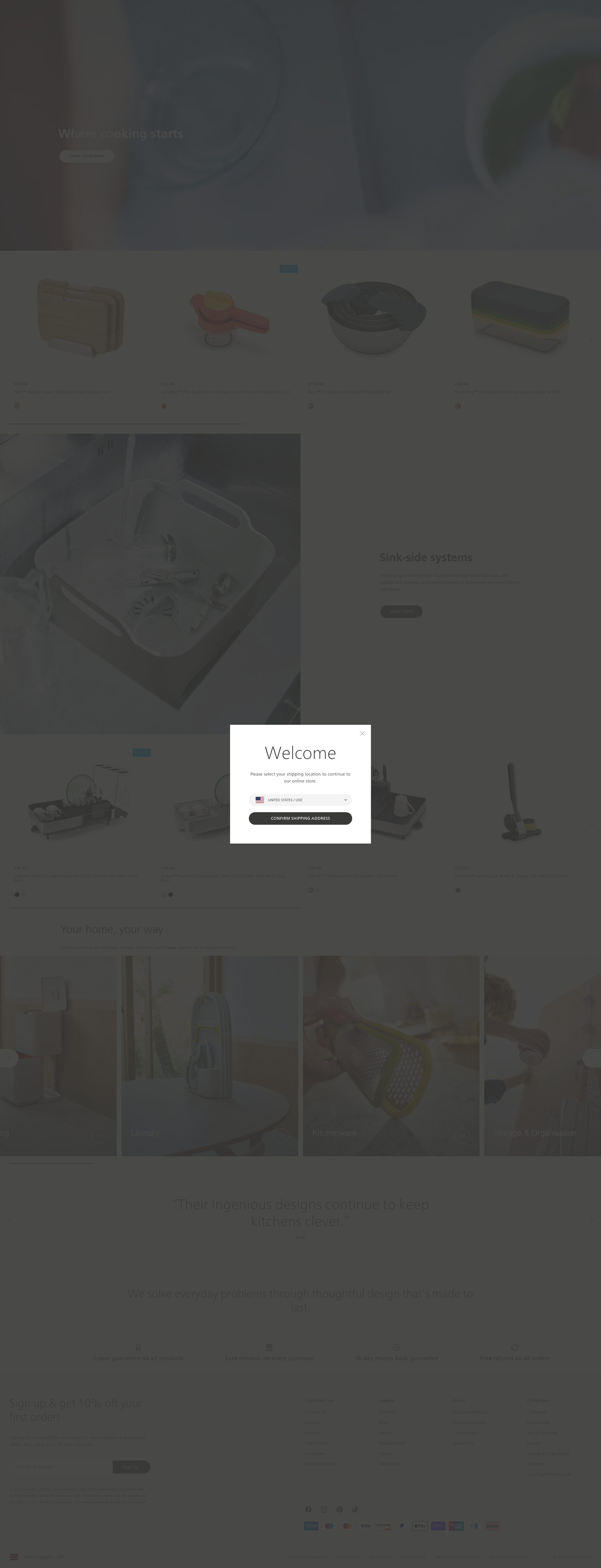 Joseph Joseph homepage screenshot