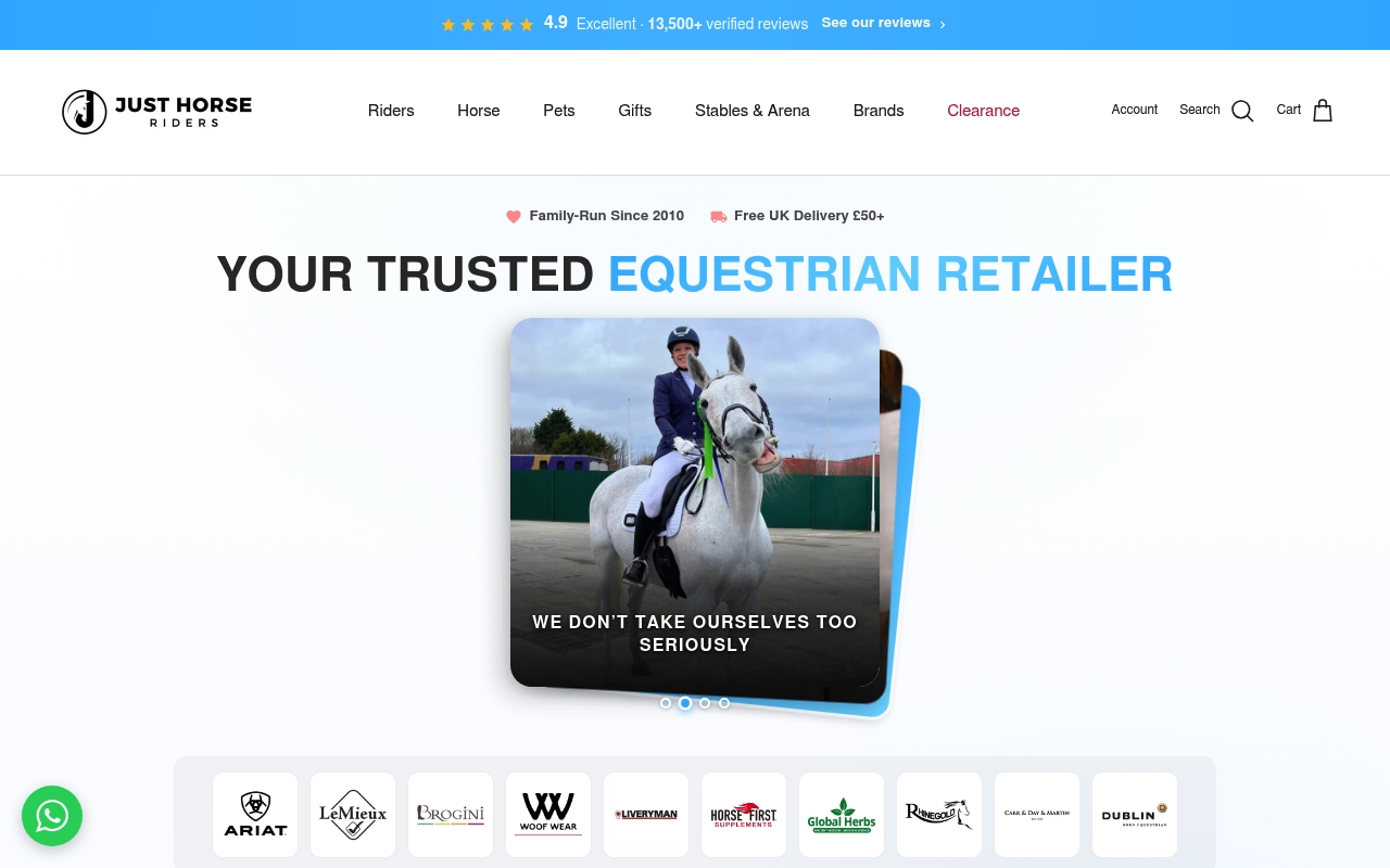 Just Horse Riders homepage