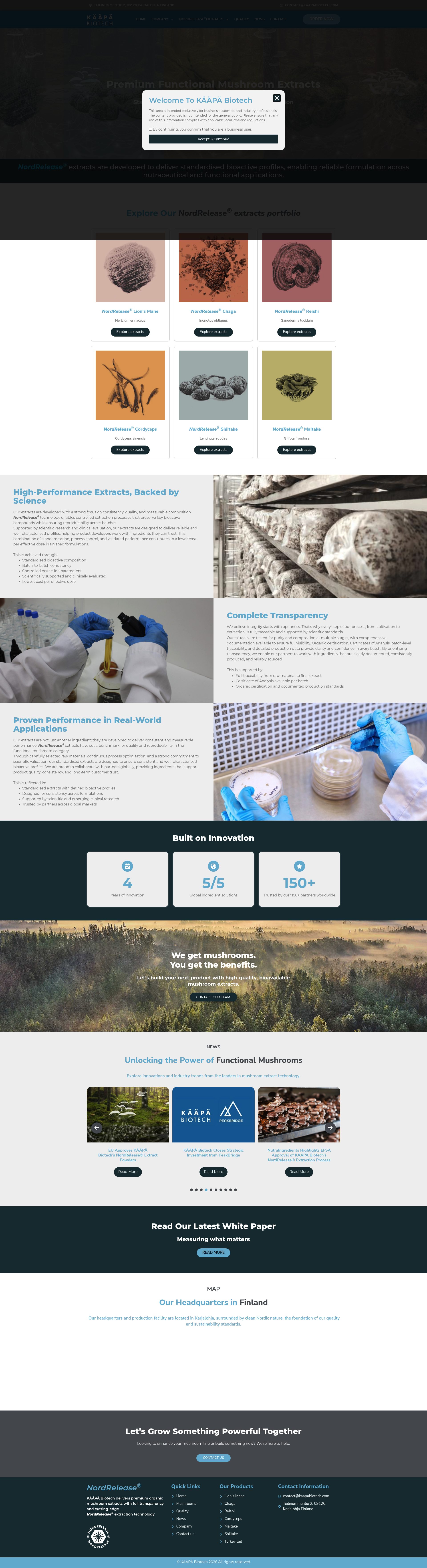 KÄÄPÄ Biotech homepage