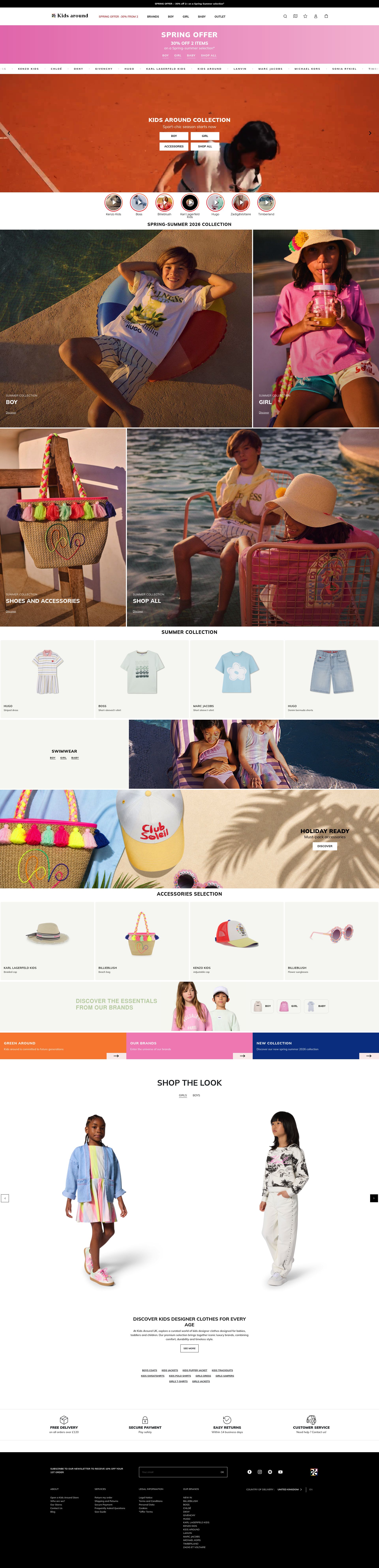 Kids Around Uk homepage screenshot