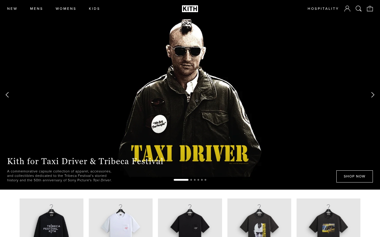 Kith homepage