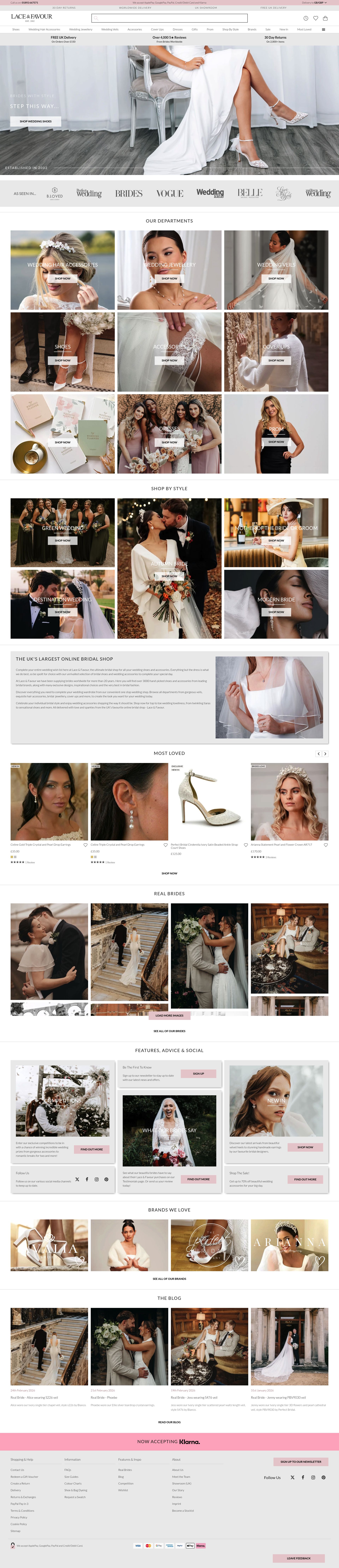 Lace And Favour homepage screenshot