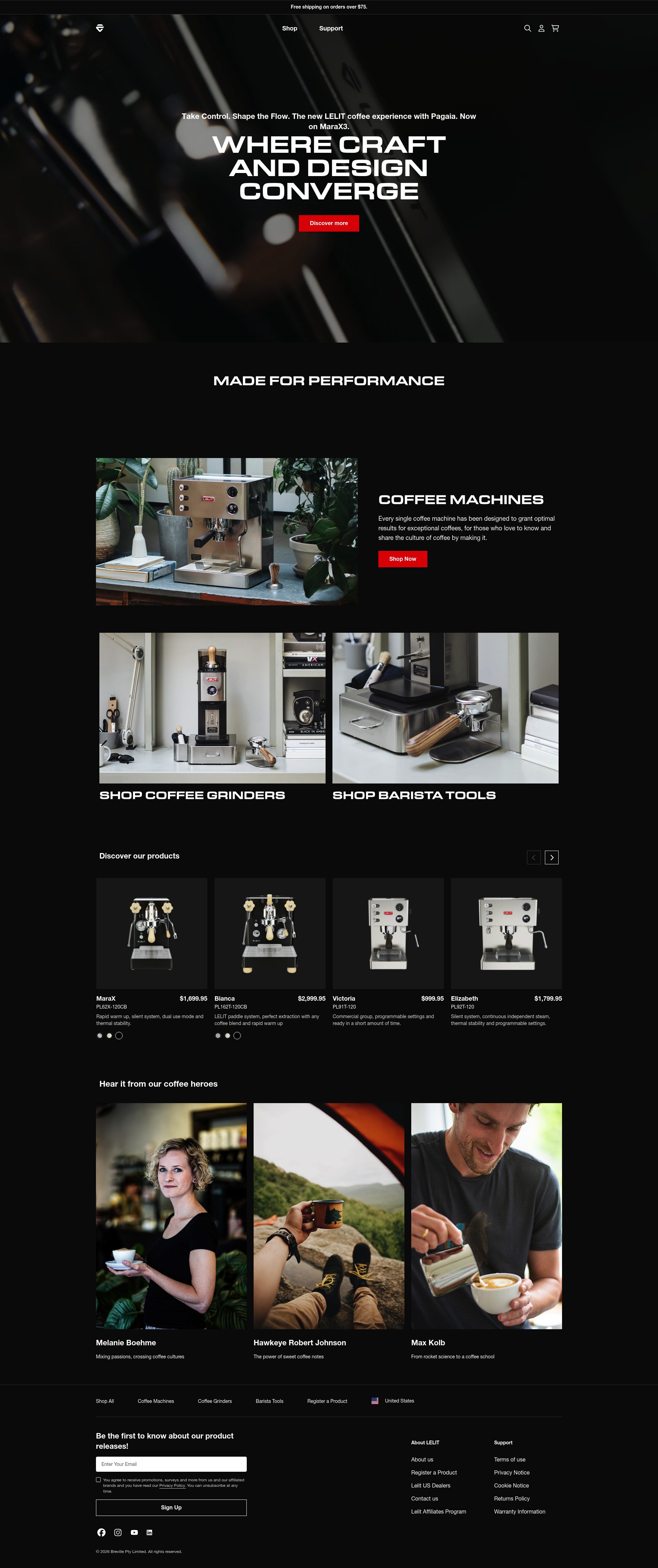 Lelit homepage