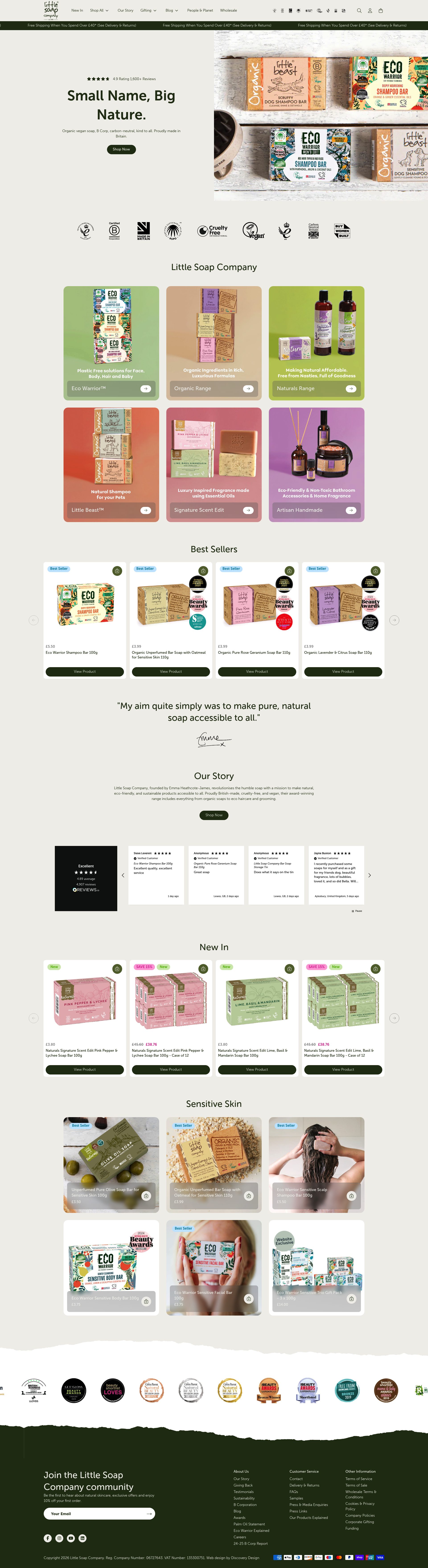 Little Soap Company homepage