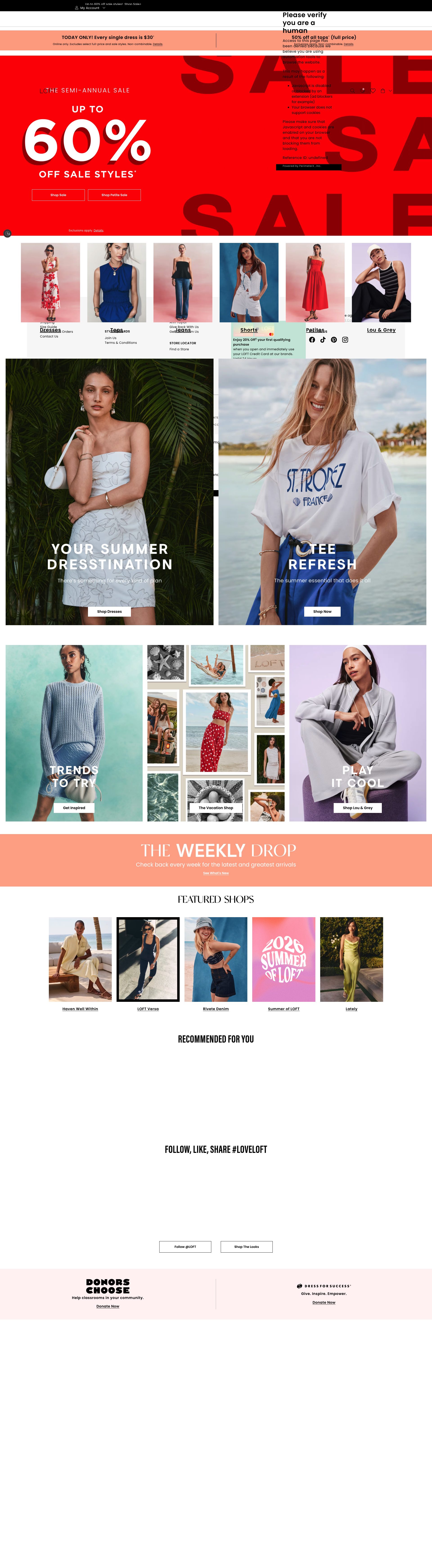 LOFT homepage