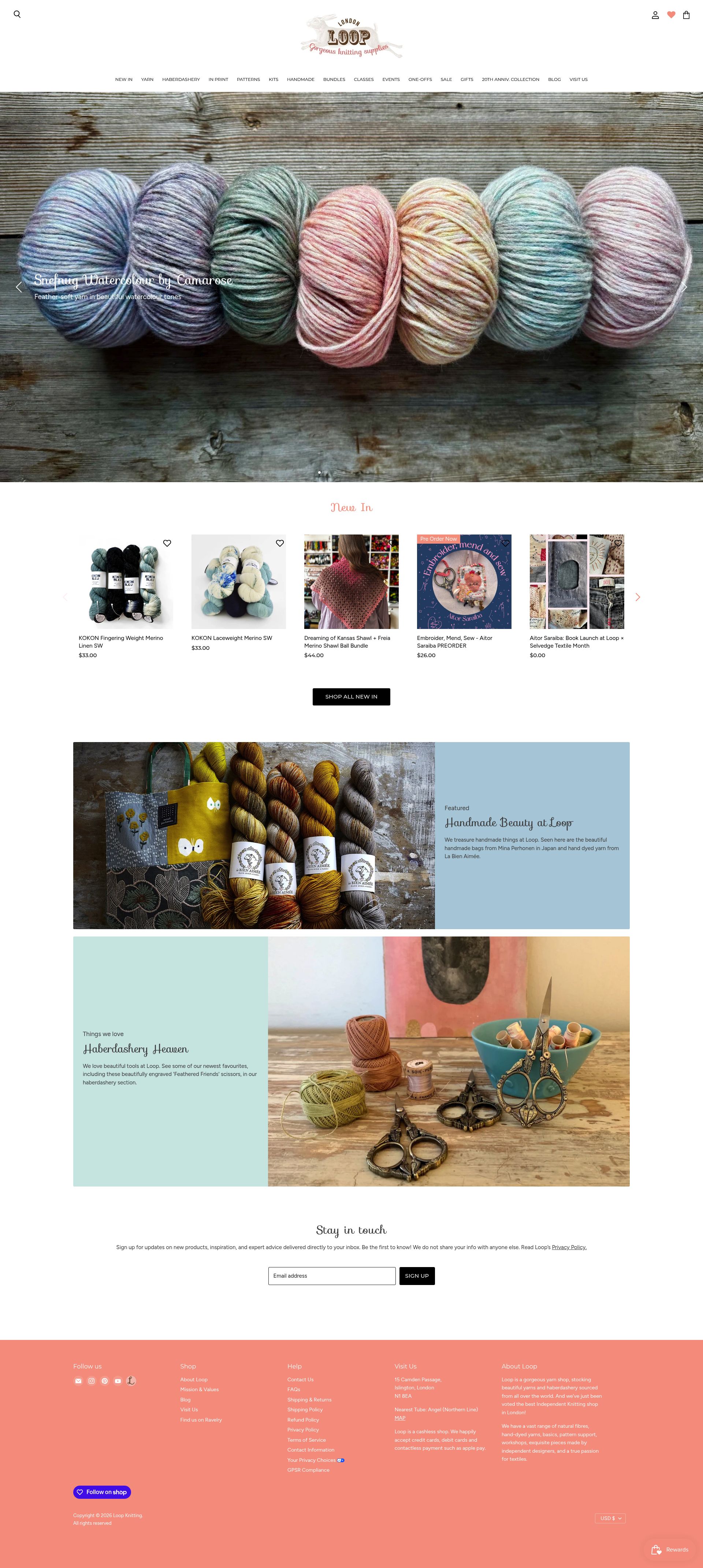 Loop London homepage screenshot