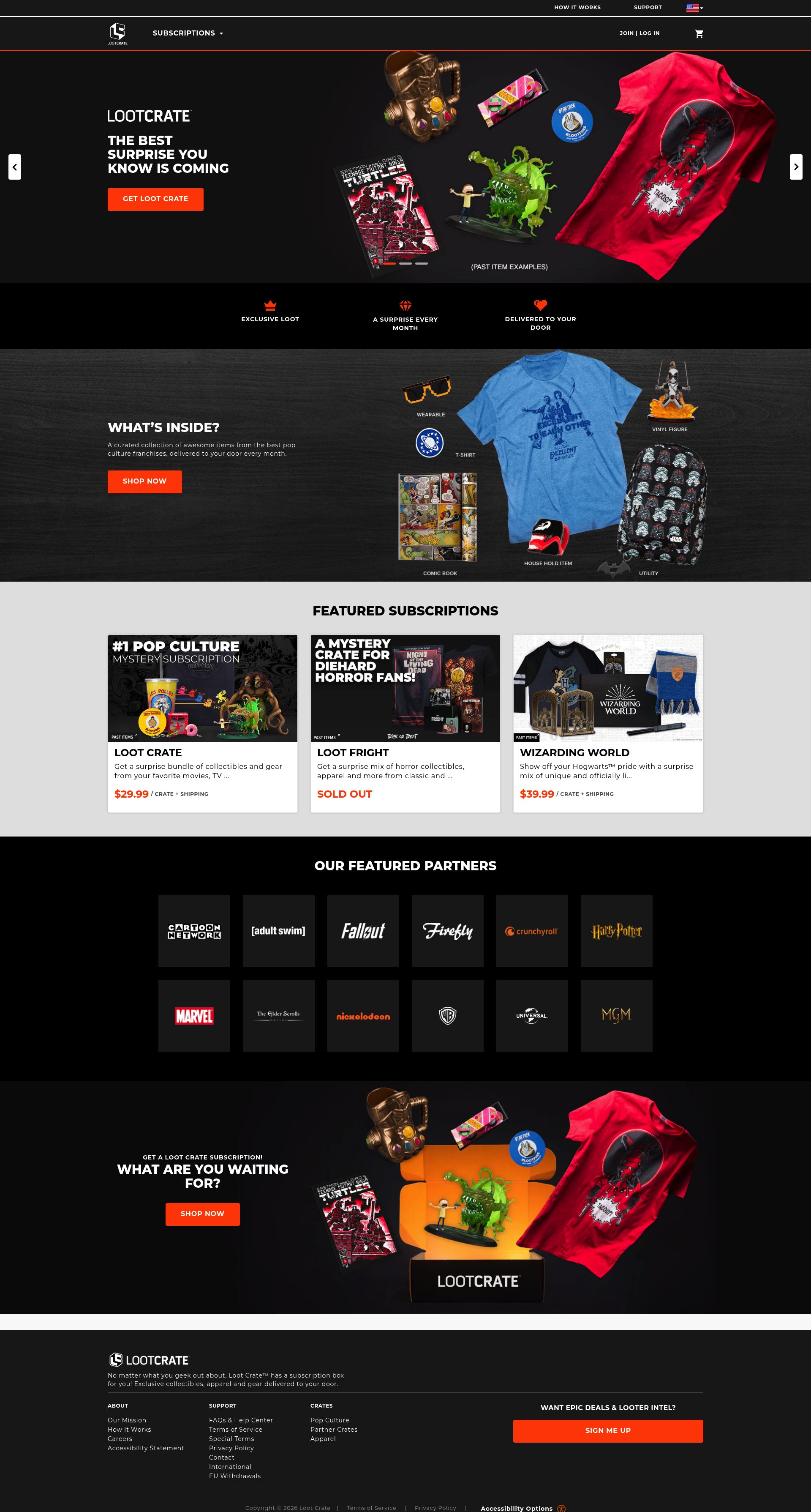 Loot Crate — subscription box Shopify store