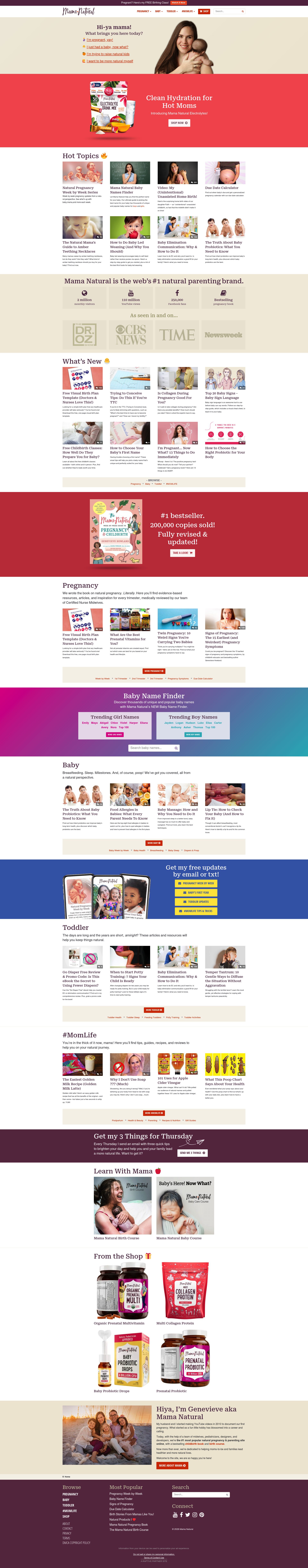Mama Natural homepage