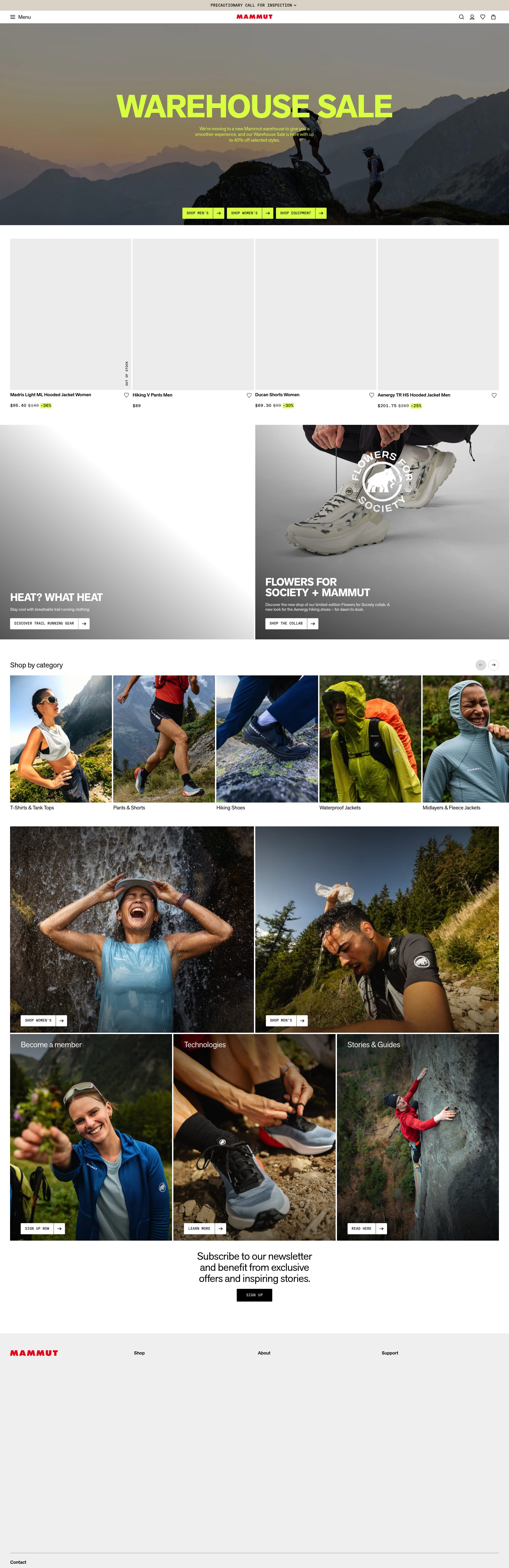 Mammut homepage