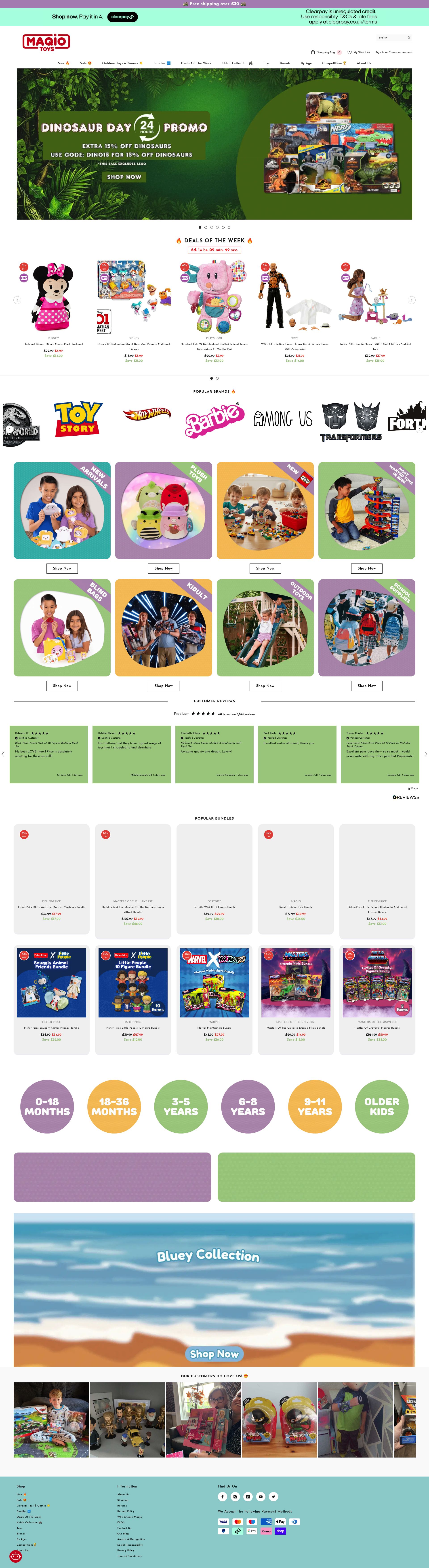 Maqio Toys homepage screenshot